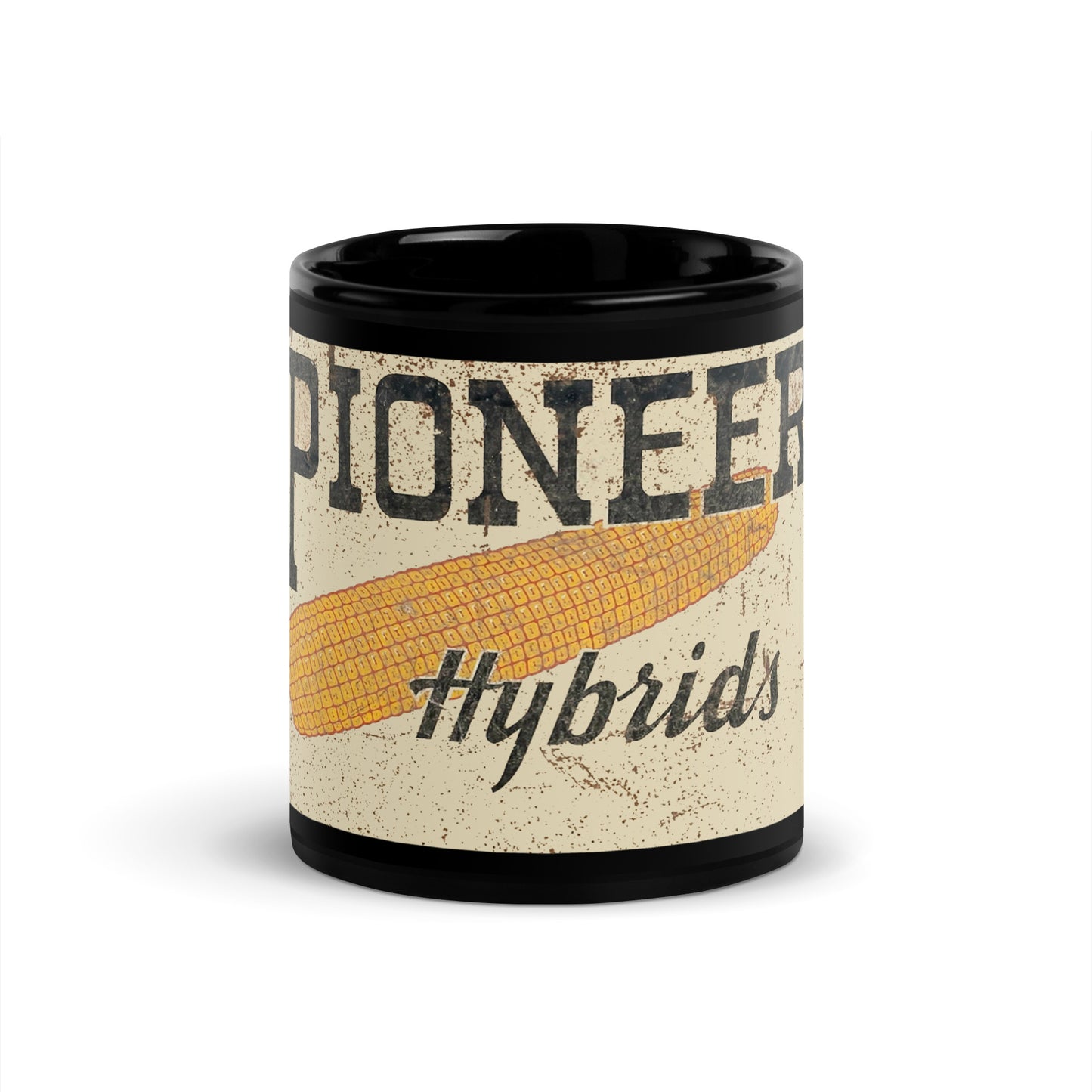 Vintage Pioneer Sign Black Glossy Mug