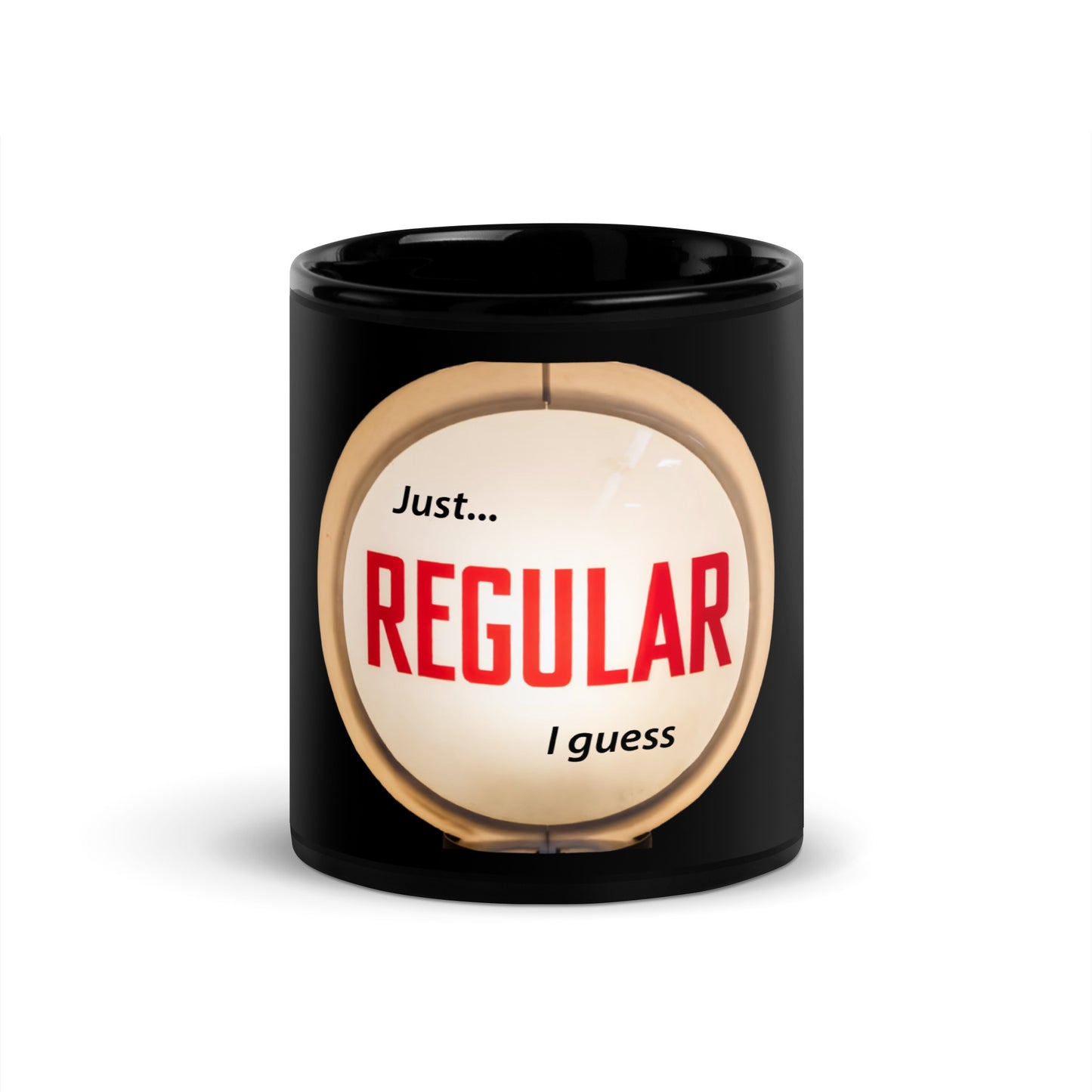 Retro Gas Globe Style Regular Black Glossy Mug