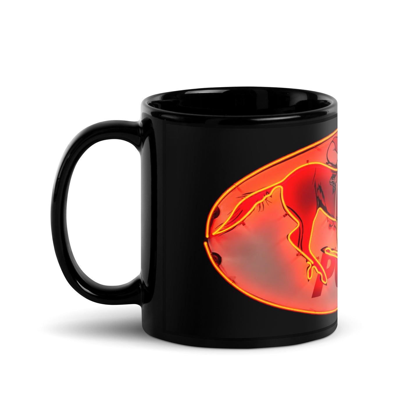 Retro Neon Sign PowerBlack Glossy Mug