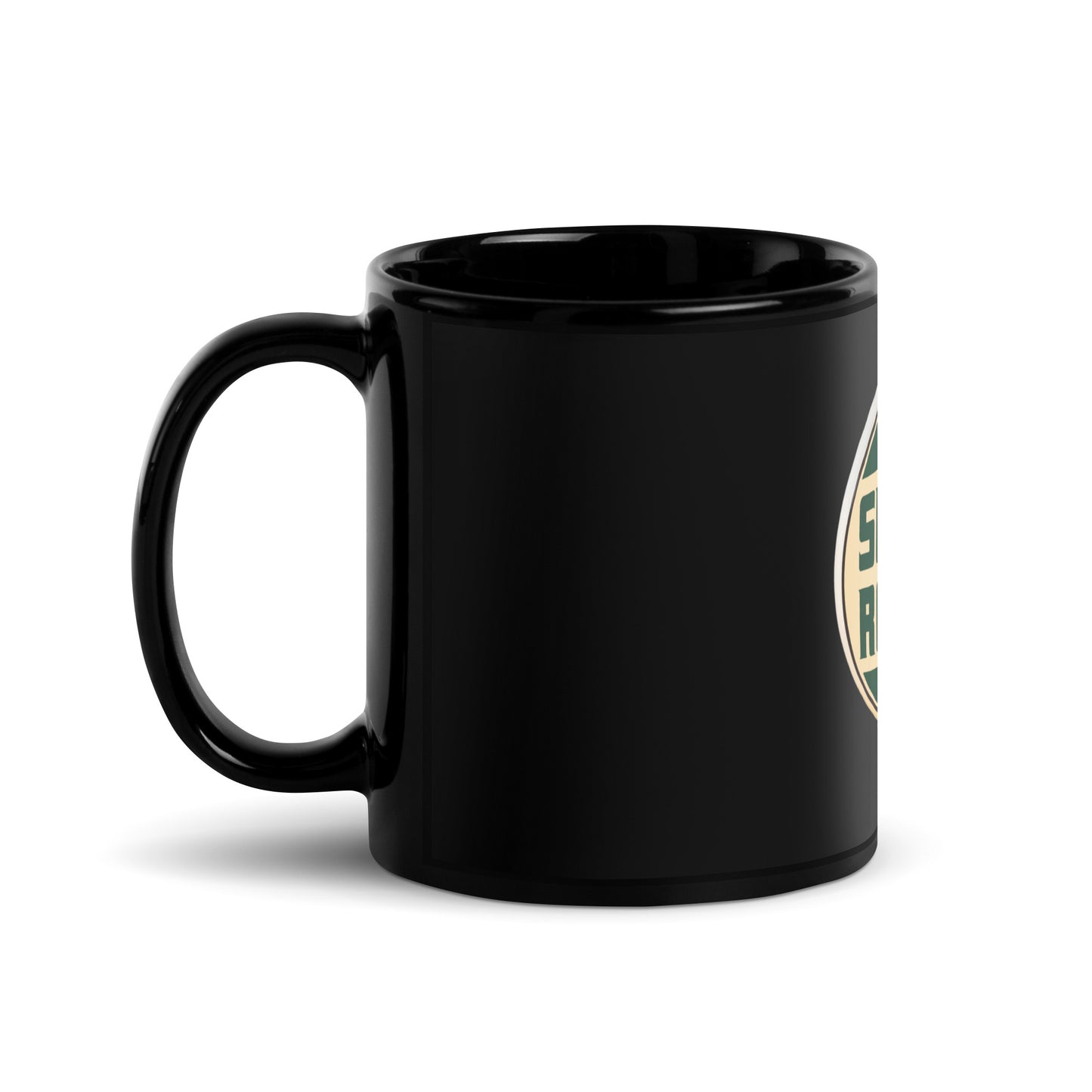 Super Royal Globe Style Black Glossy Mug