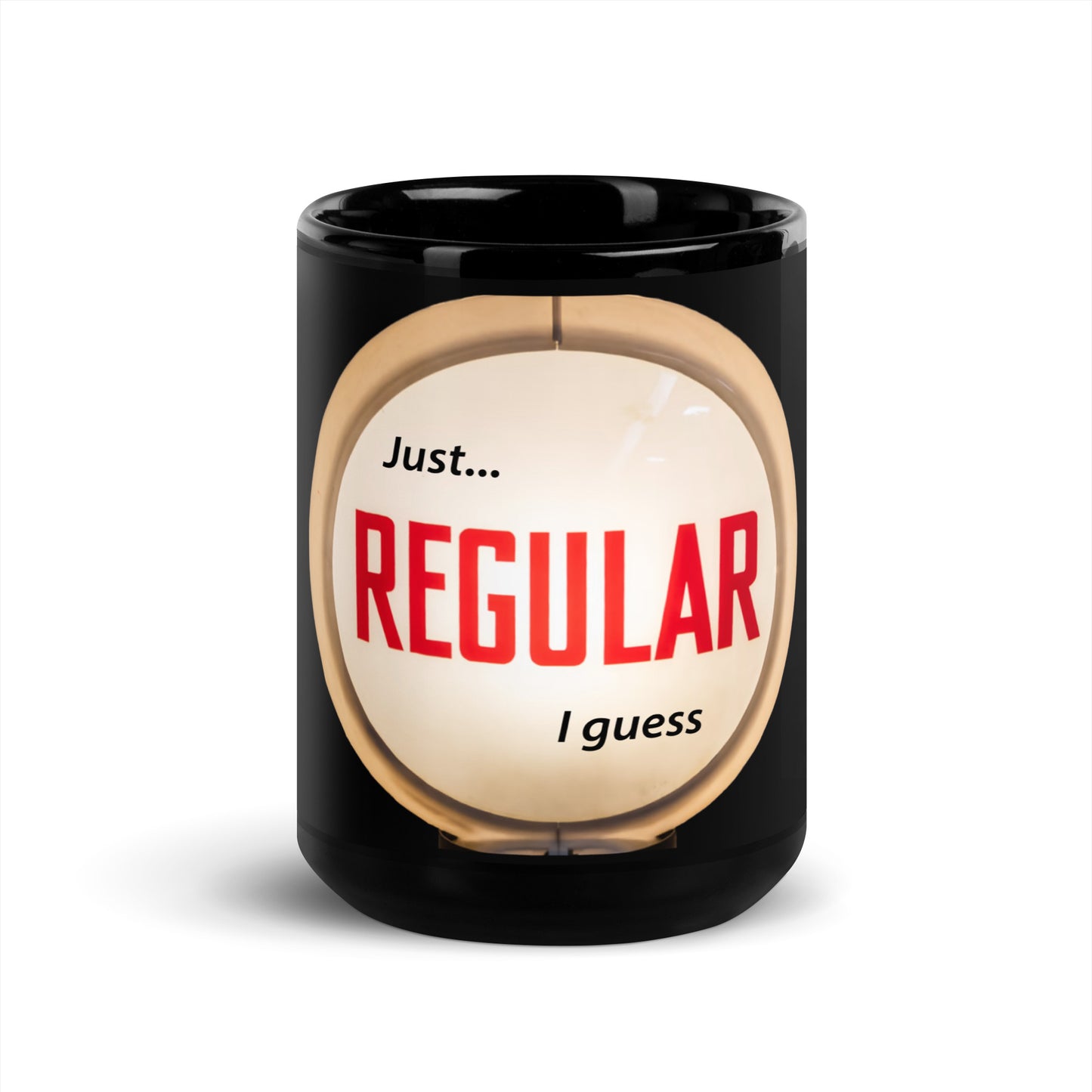 Retro Gas Globe Style Regular Black Glossy Mug