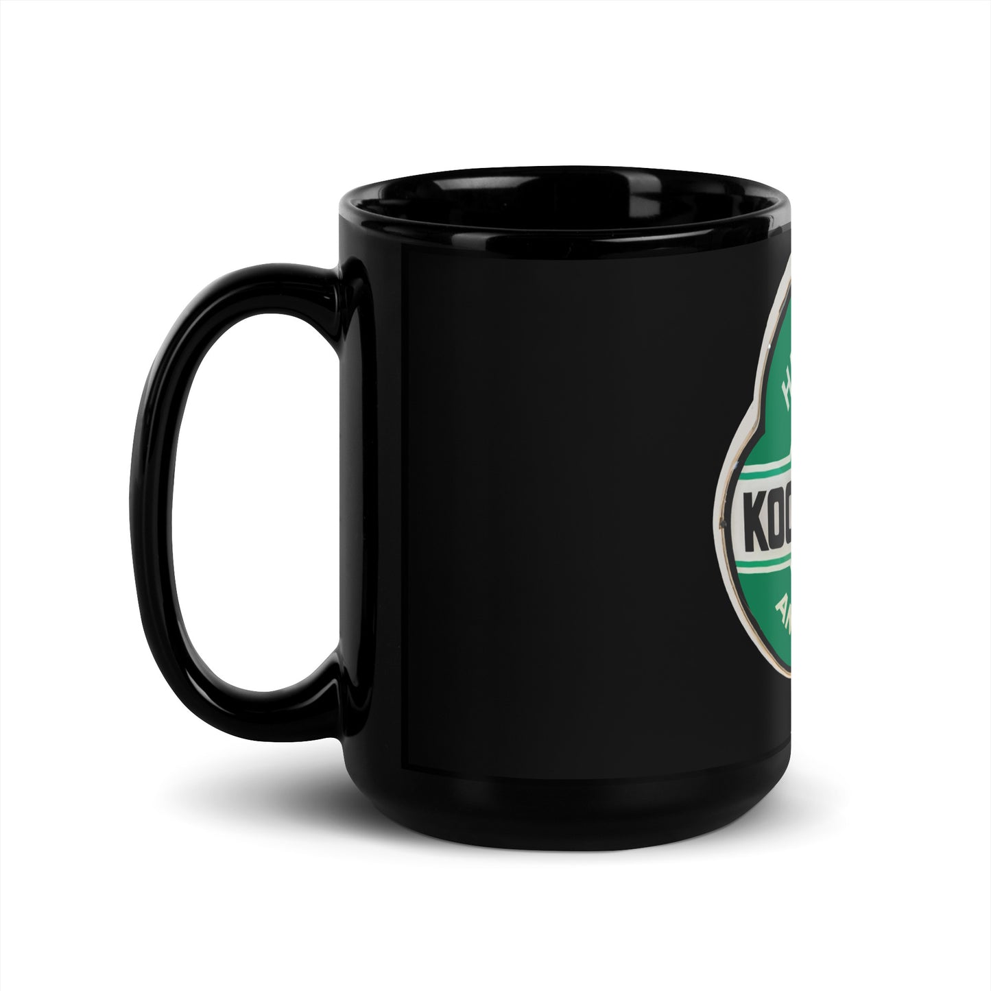 Vintage Kool Motor Globe Style Black Glossy Mug