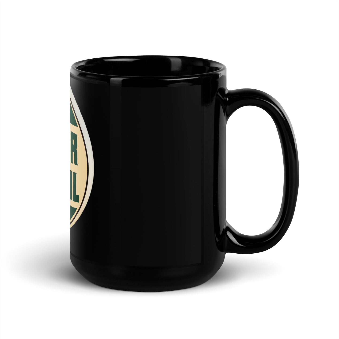 Super Royal Globe Style Black Glossy Mug