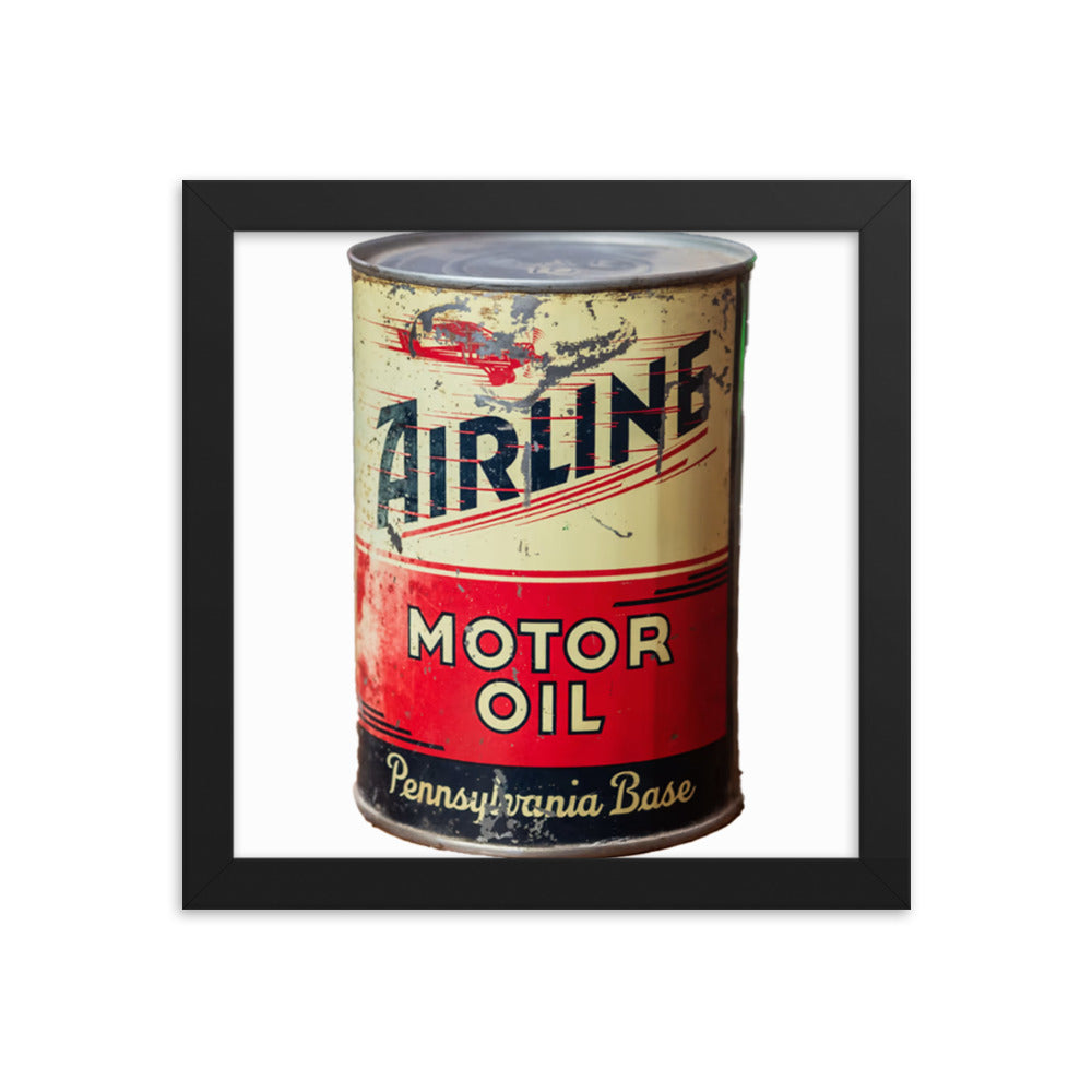Aviation Oil Soup Can Style Framed poster