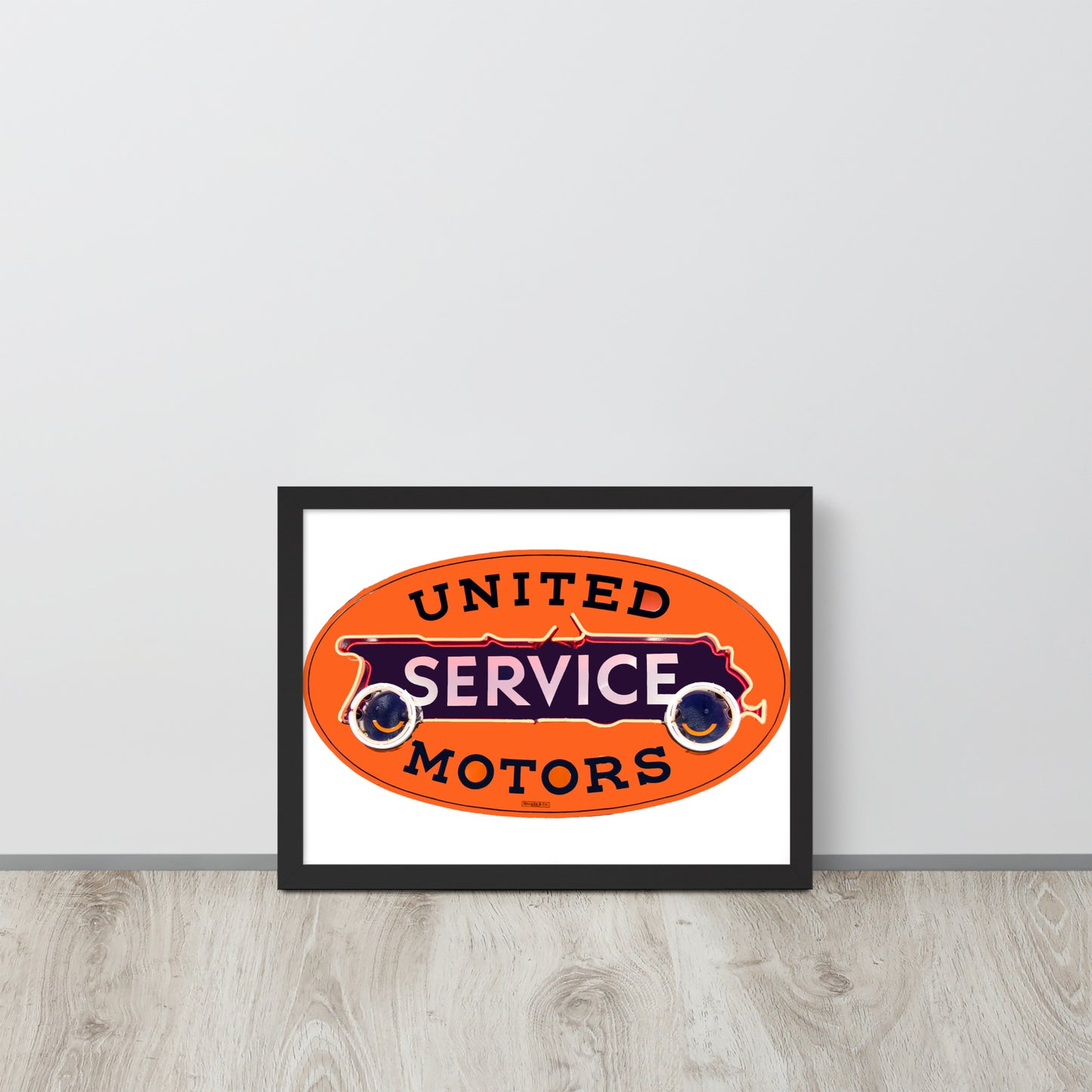 Vintage United Service Motor Neon Style Unlit Framed poster