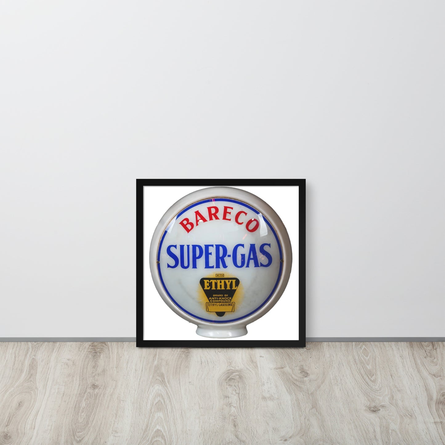 Retro Super Gas Globe Style Framed poster