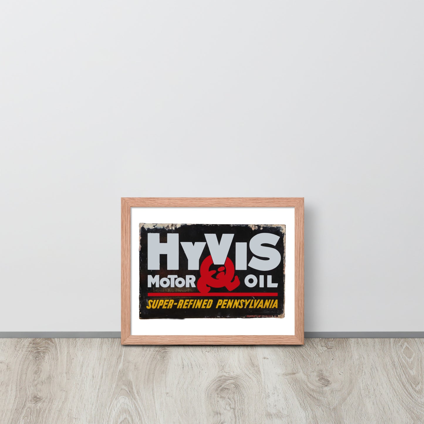 Vintage Porcelain Motor Oil Sign Framed poster