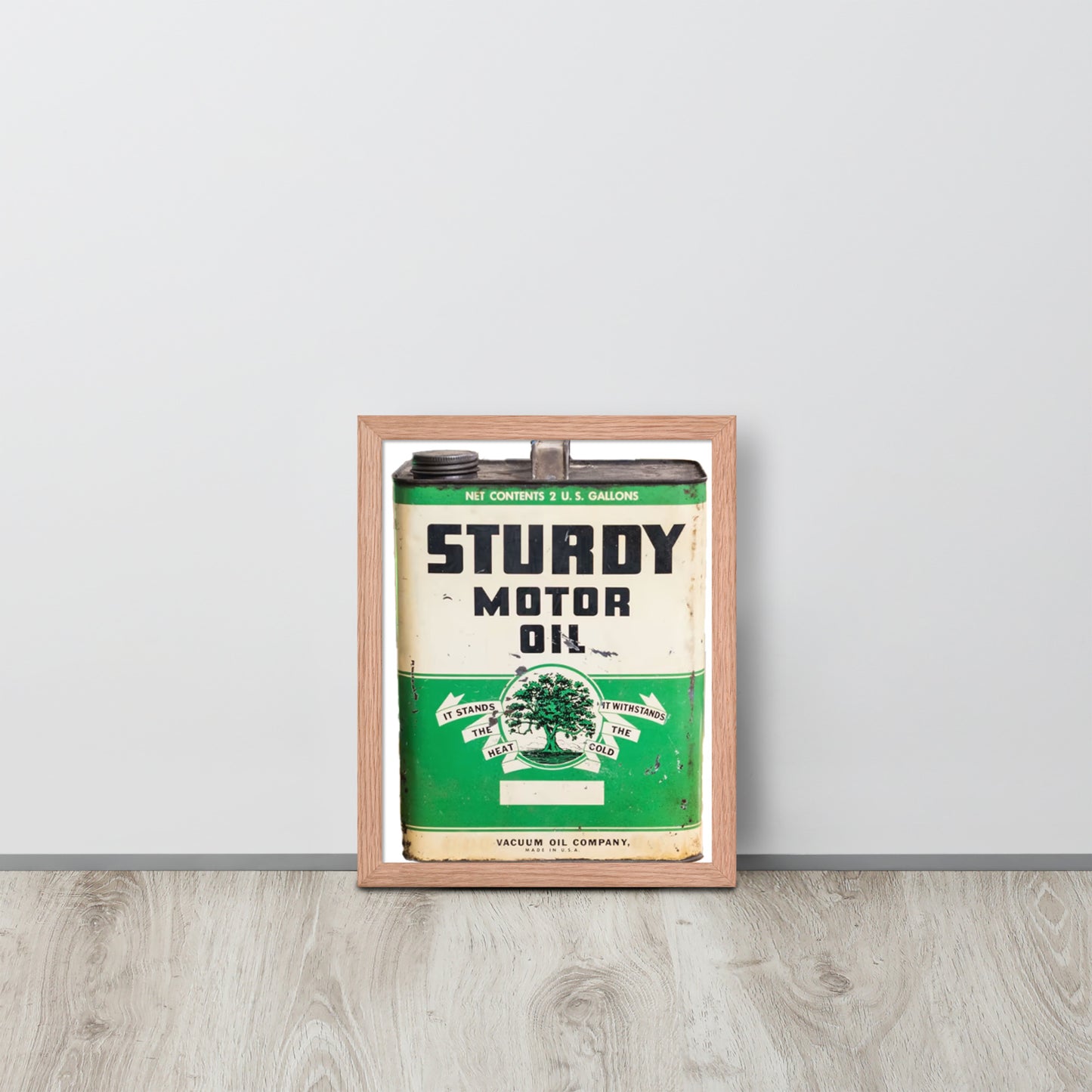 Vintage Sturdy Oil Can Patina Style Framed poster