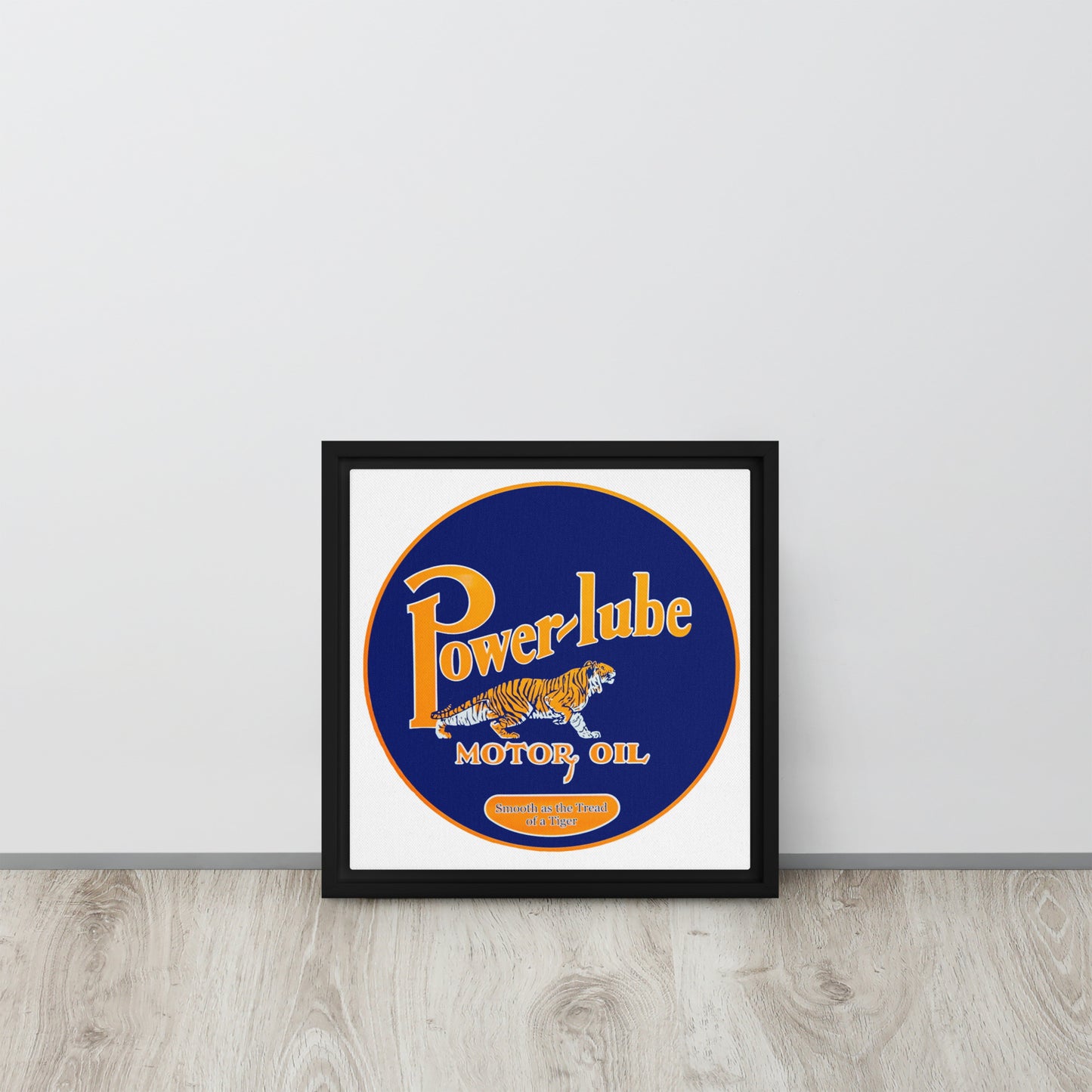Retro Oil Sign PowerLube Framed canvas