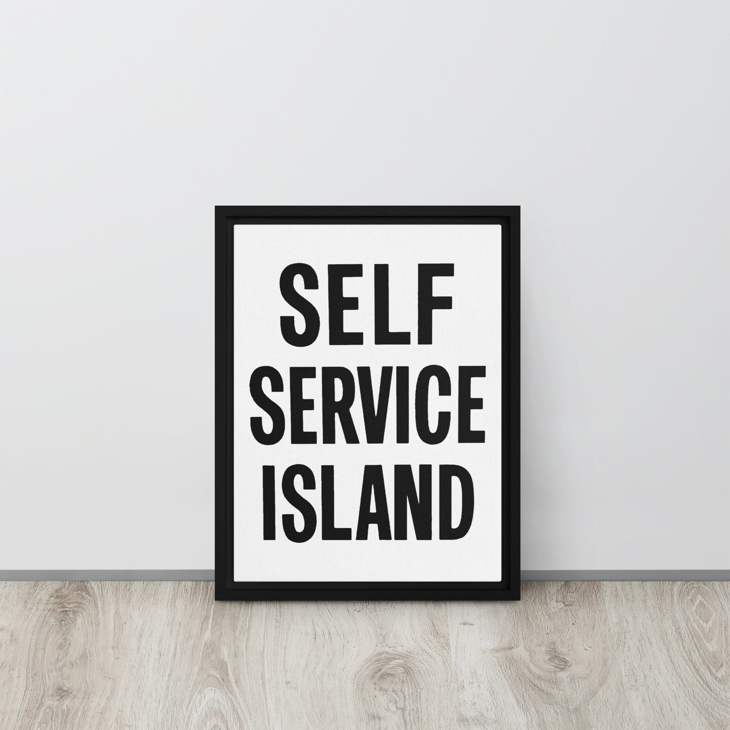 Self Service Island Design Framed canvas