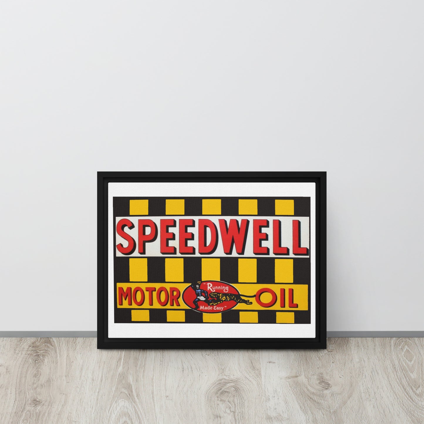 Retro Speedway Tin Syle Framed canvas