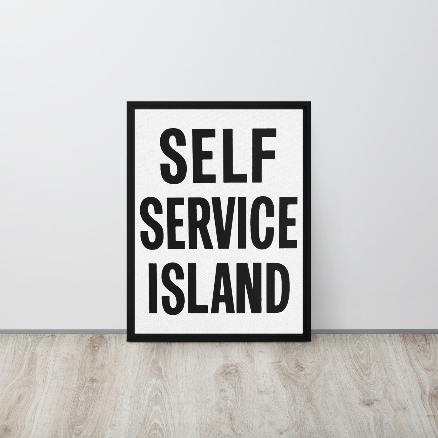 Self Service Island Design Framed canvas