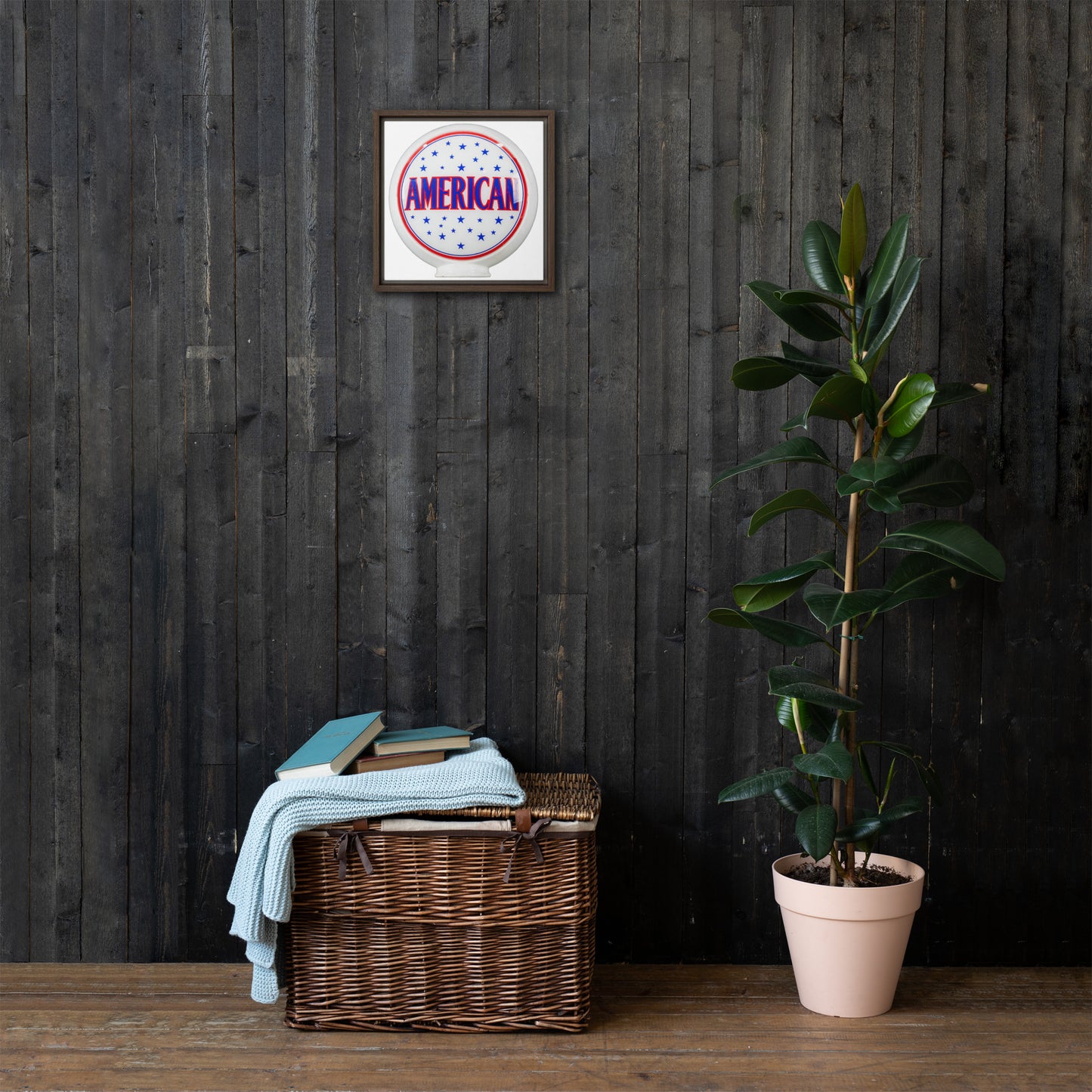 American Gas Globe Style Framed canvas