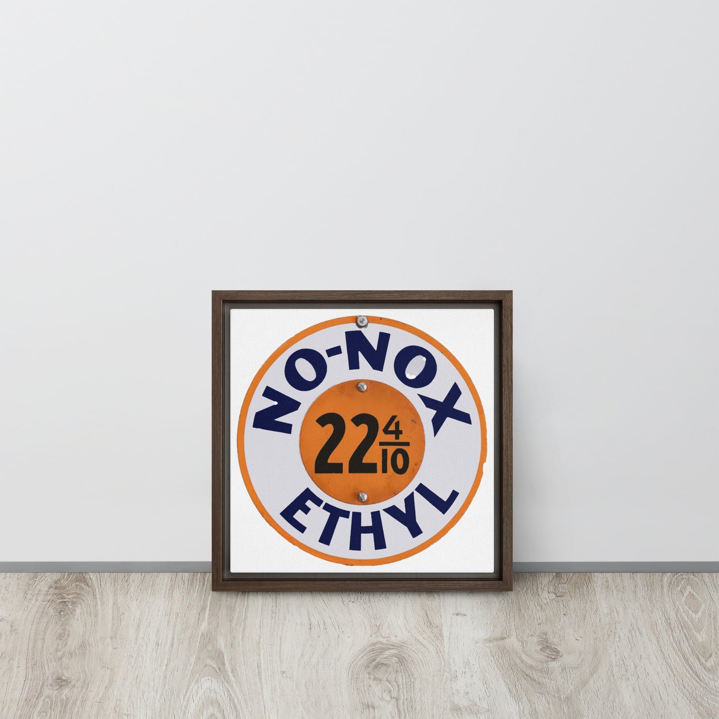 Retro Gas Sign No Knox Framed canvas
