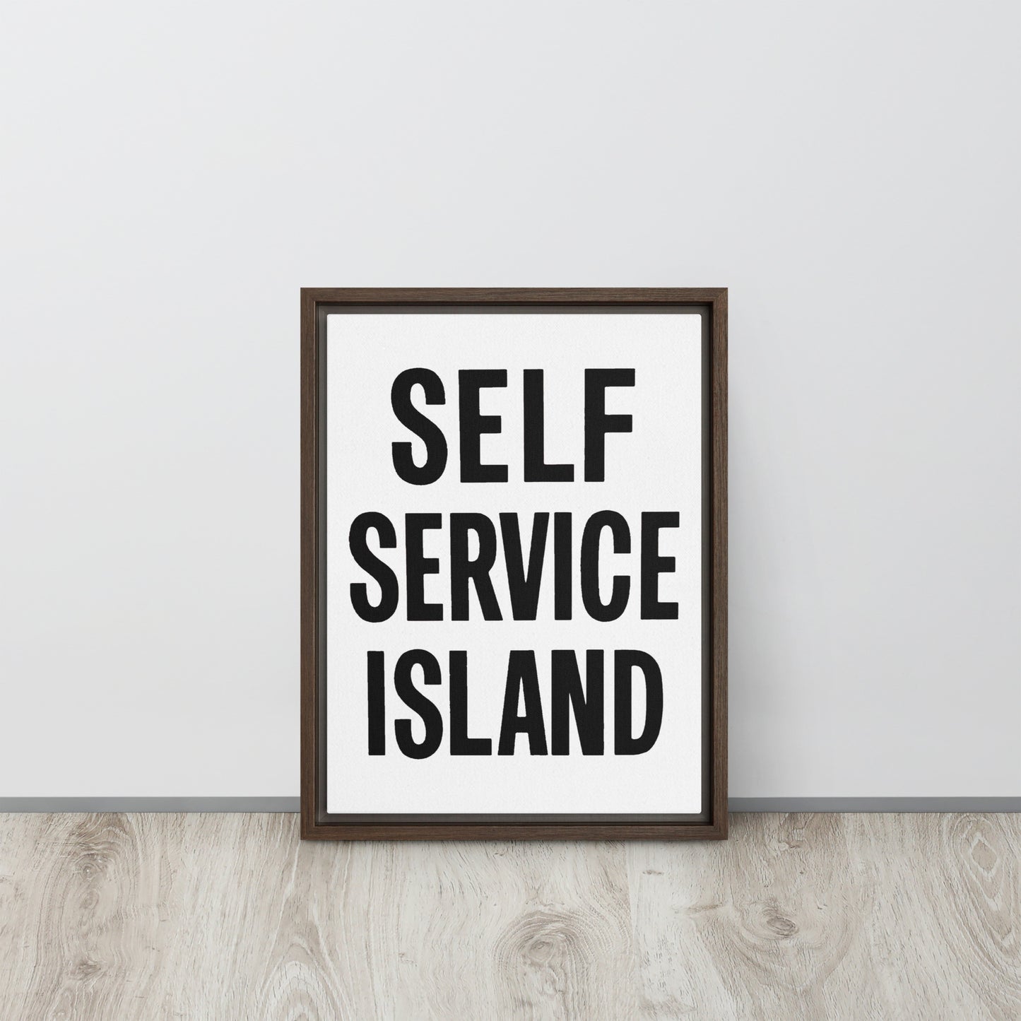 Self Service Island Design Framed canvas