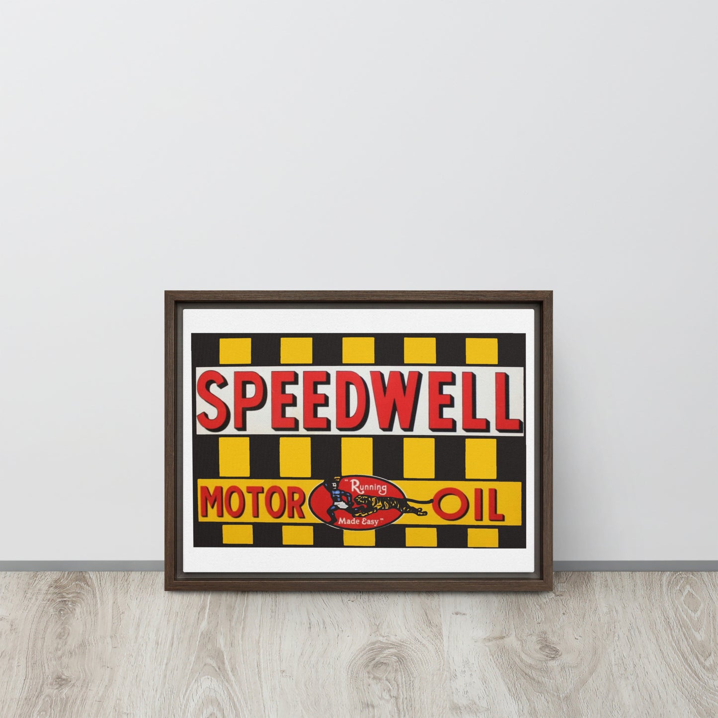 Retro Speedway Tin Syle Framed canvas