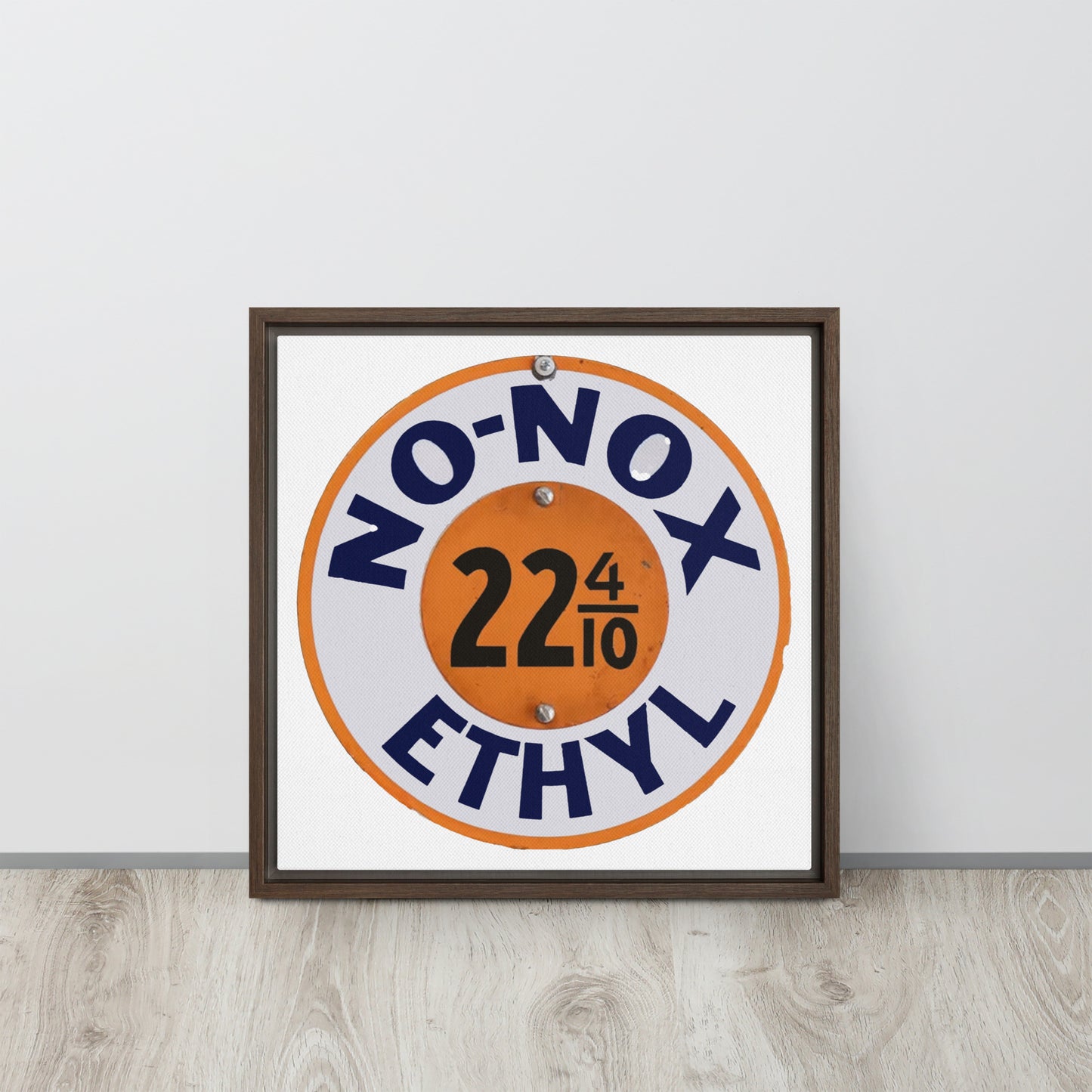 Retro Gas Sign No Knox Framed canvas