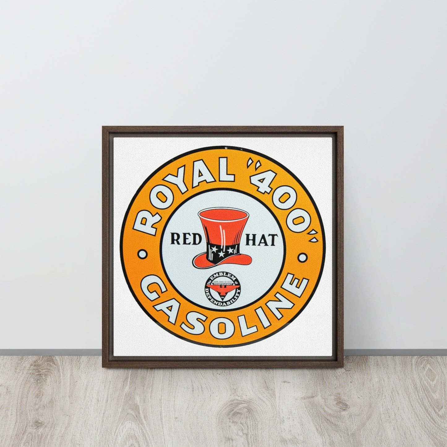 Vintage Red Hat Gas Framed canvas