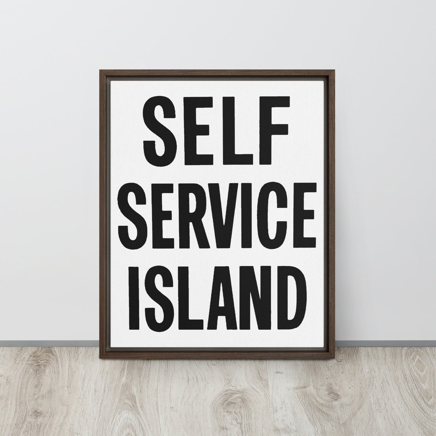 Self Service Island Design Framed canvas