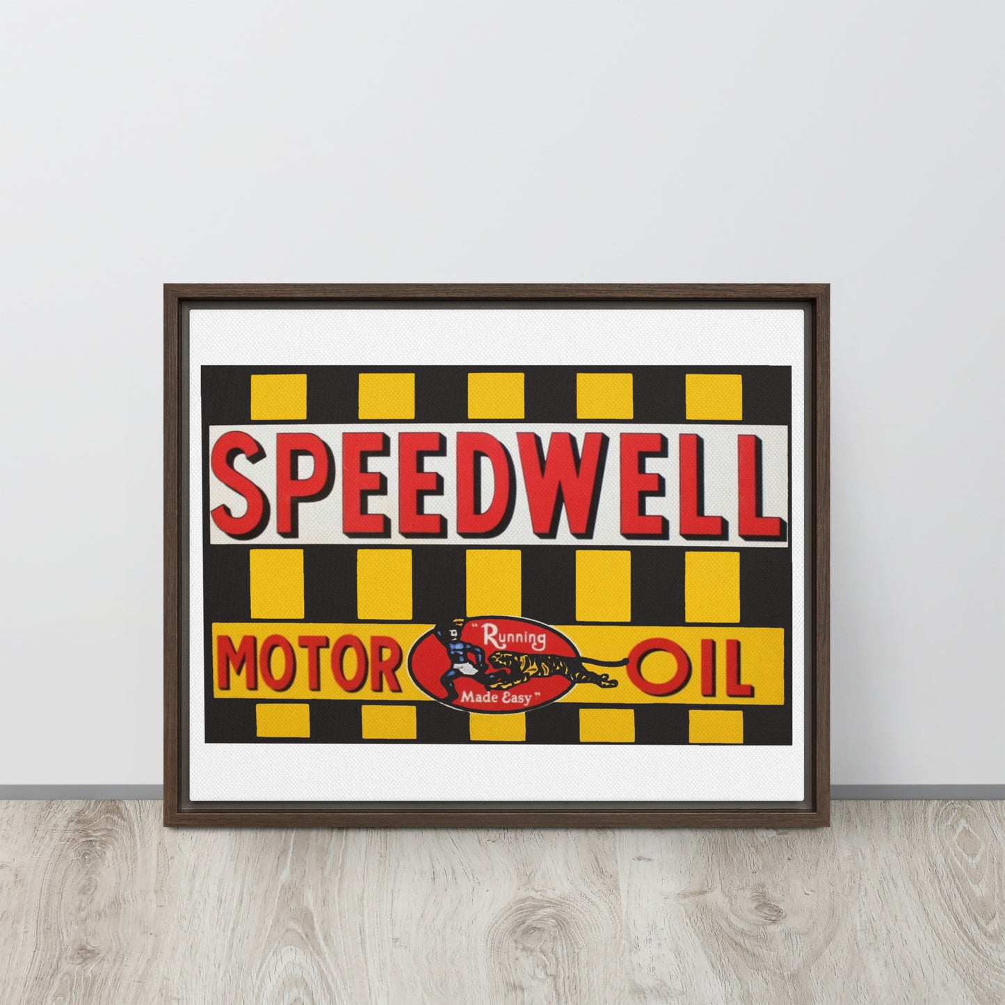 Retro Speedway Tin Syle Framed canvas