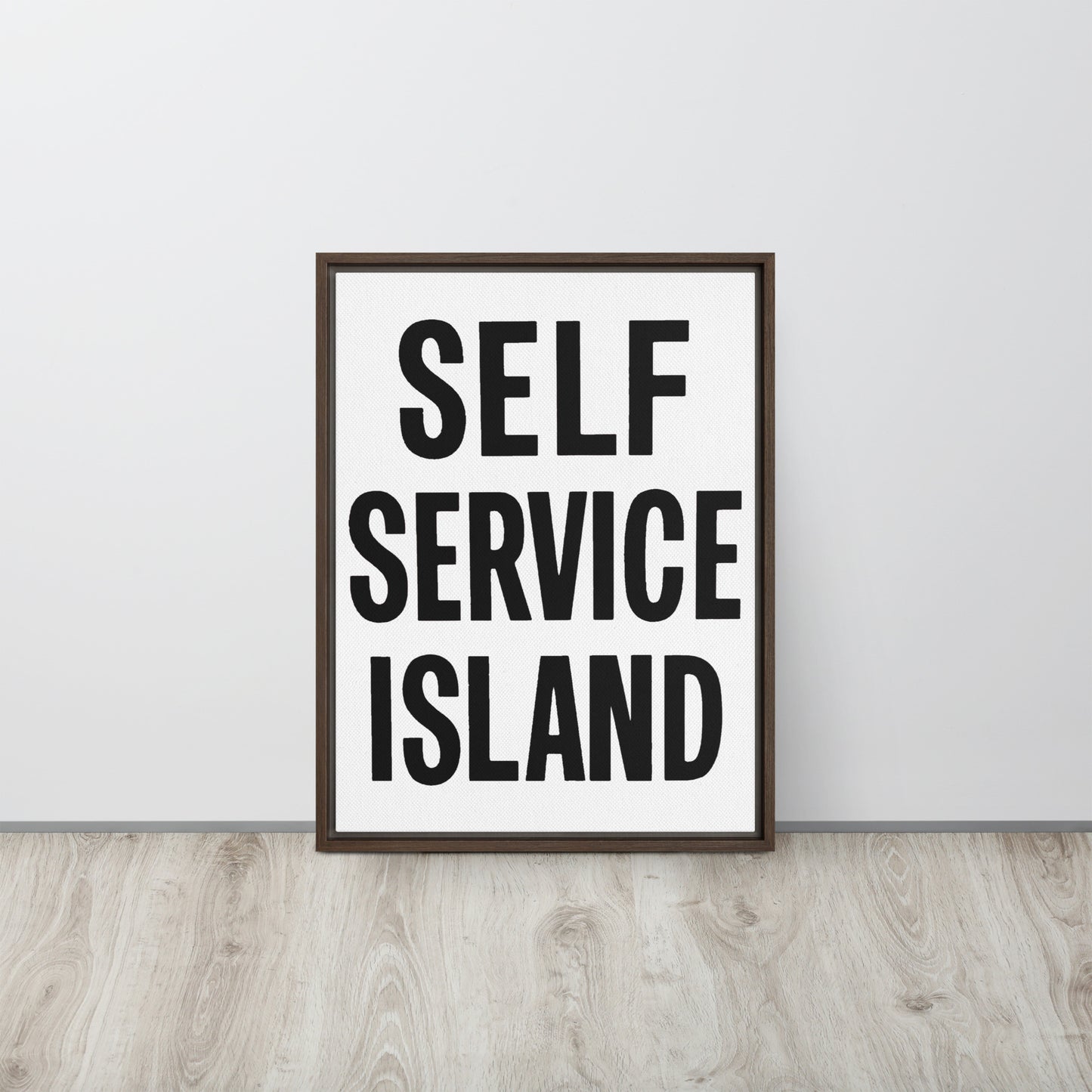 Self Service Island Design Framed canvas
