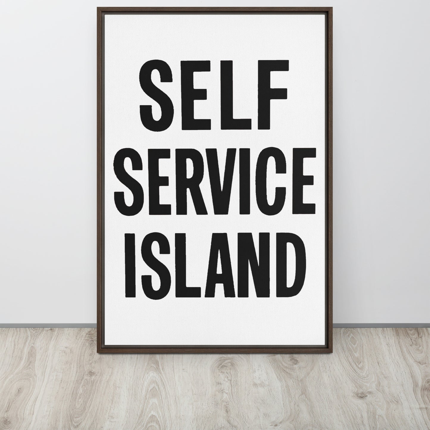 Self Service Island Design Framed canvas