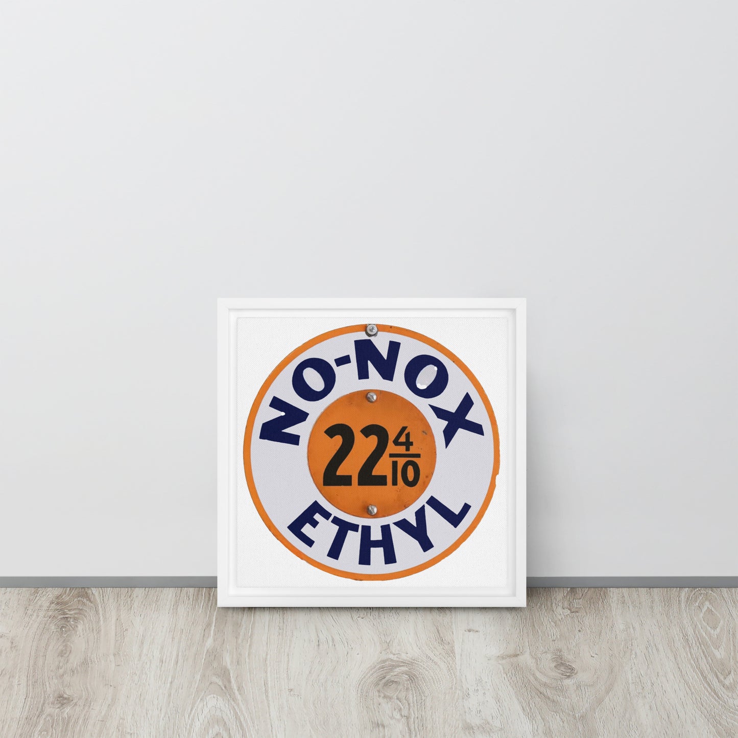 Retro Gas Sign No Knox Framed canvas
