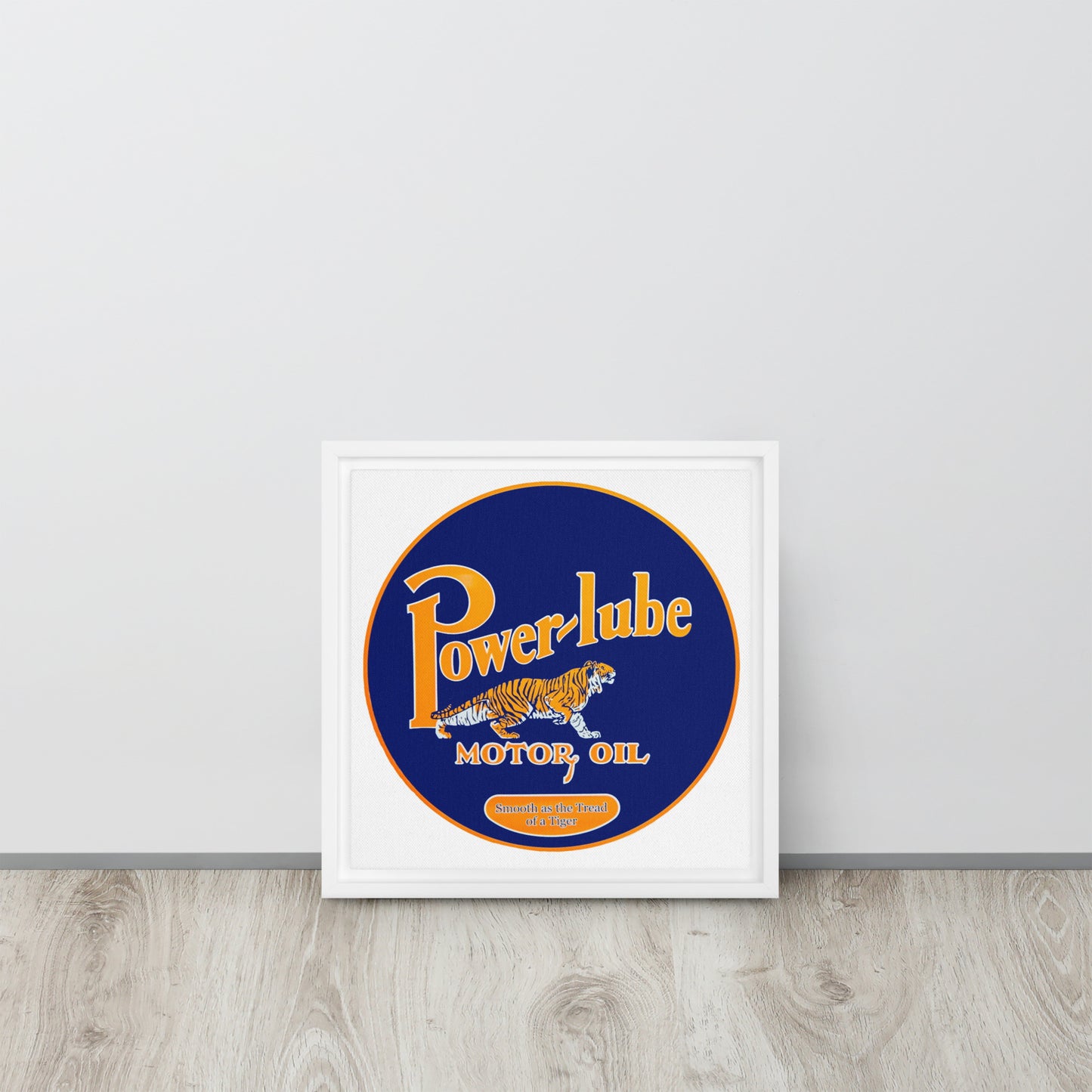Retro Oil Sign PowerLube Framed canvas