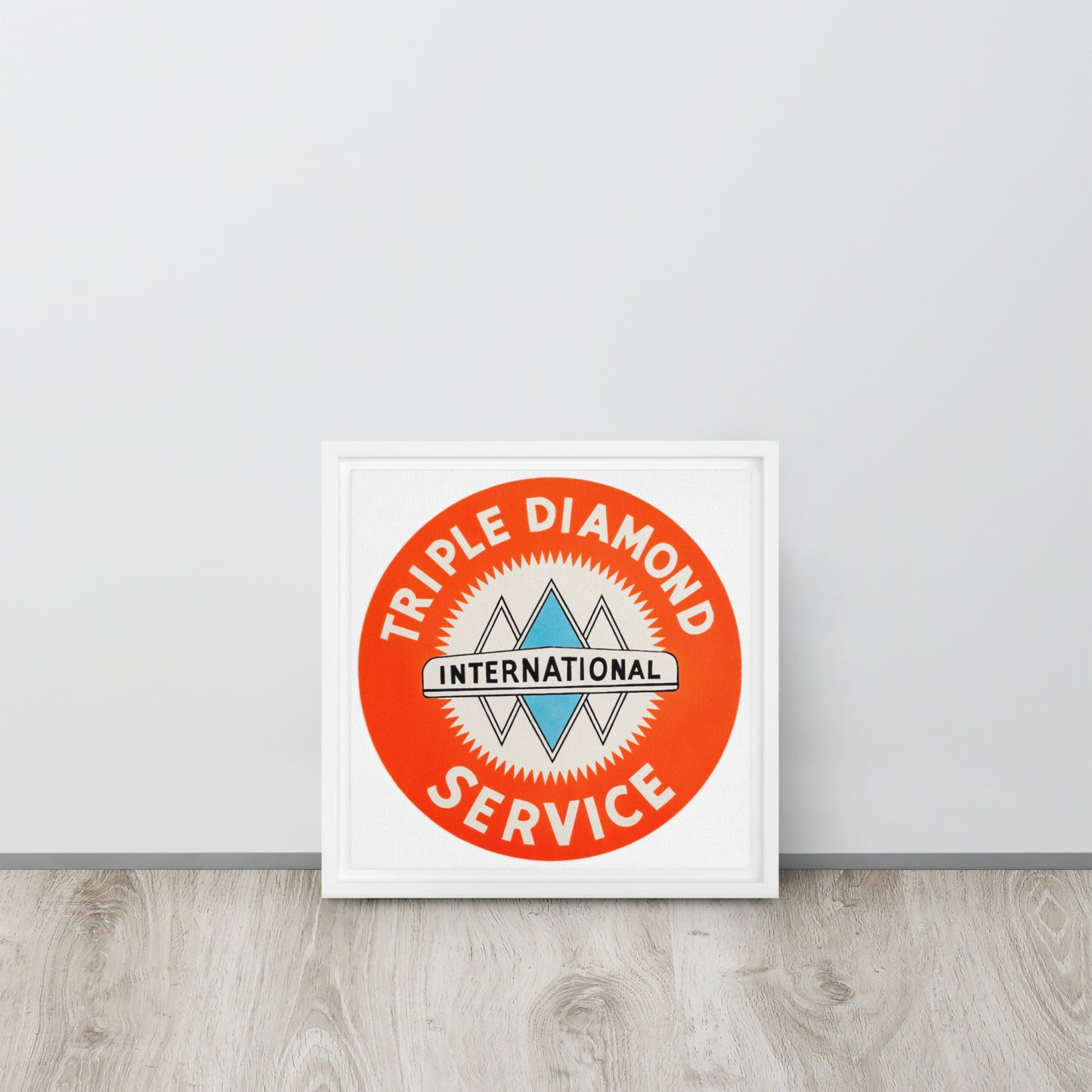 Triple Diamond Service Tin Style Framed canvas