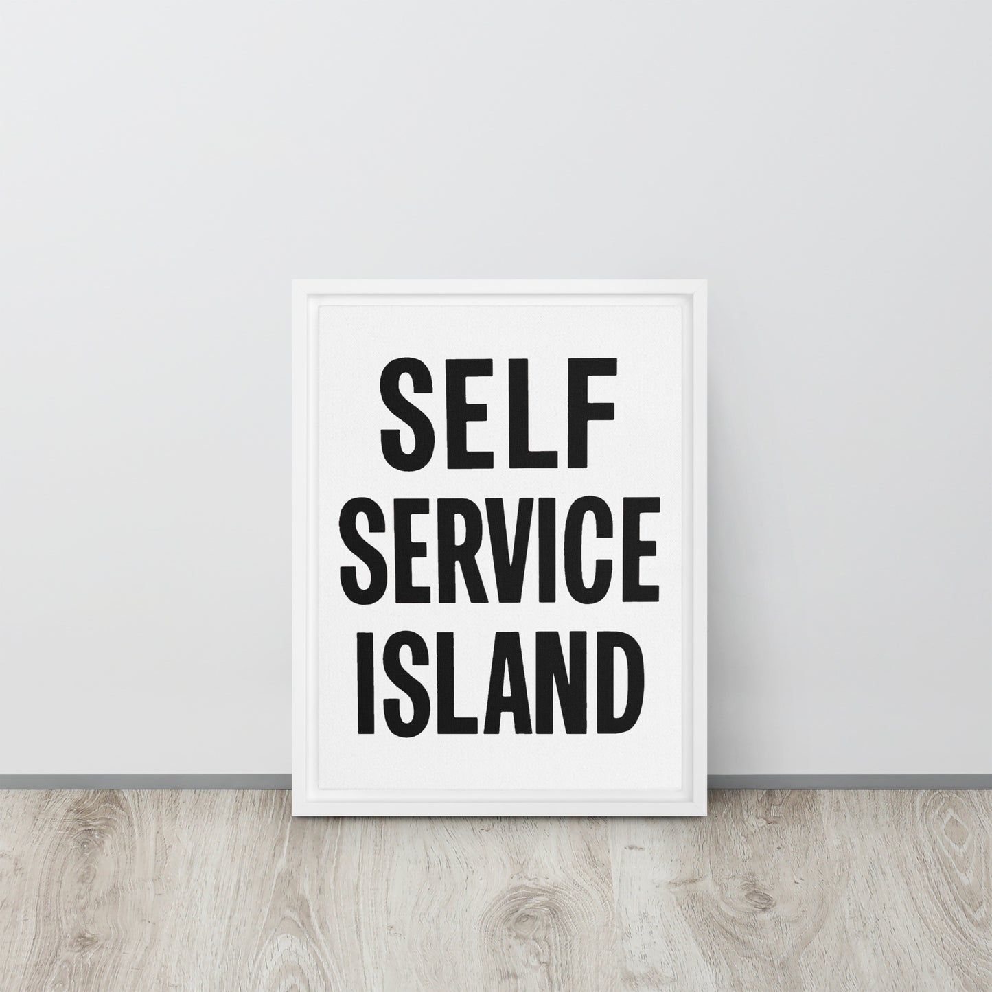 Self Service Island Design Framed canvas