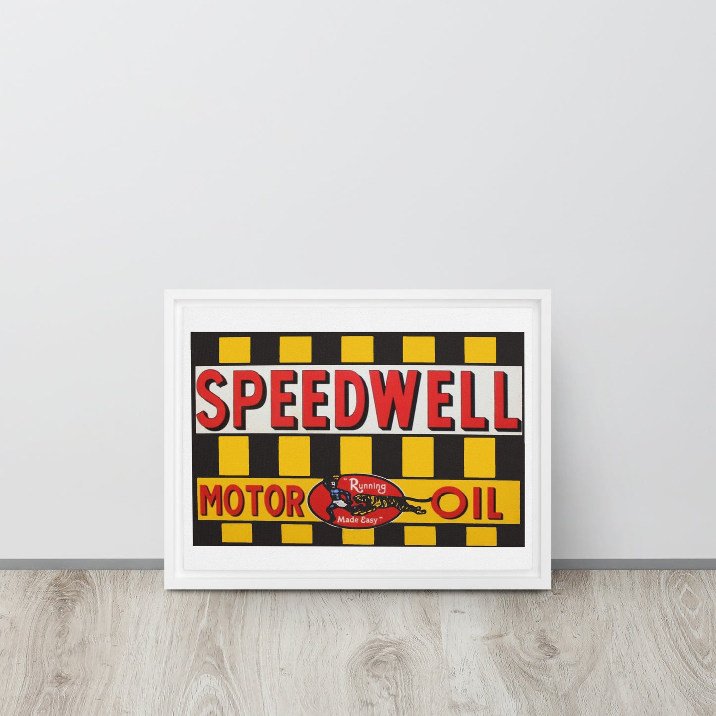 Retro Speedway Tin Syle Framed canvas
