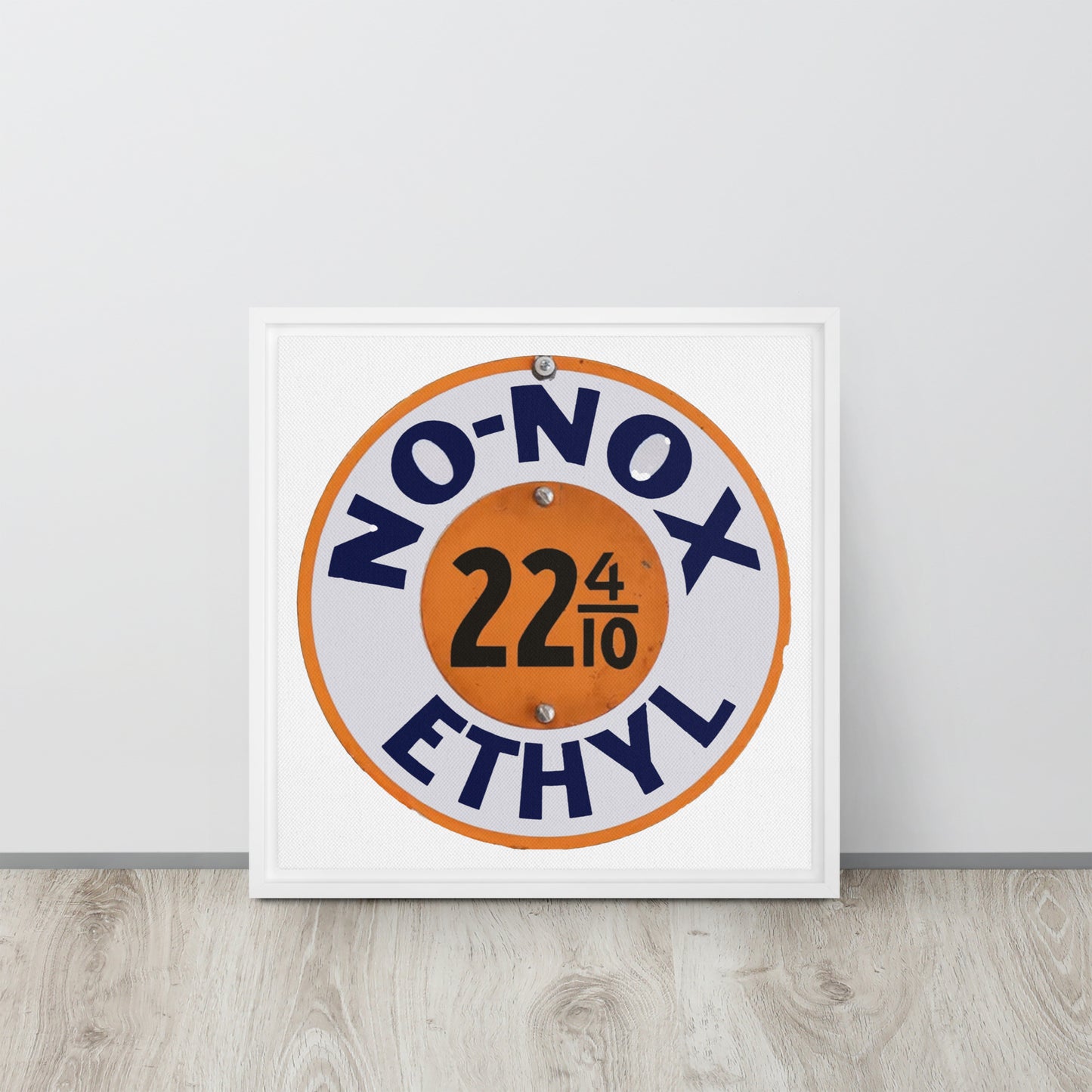 Retro Gas Sign No Knox Framed canvas