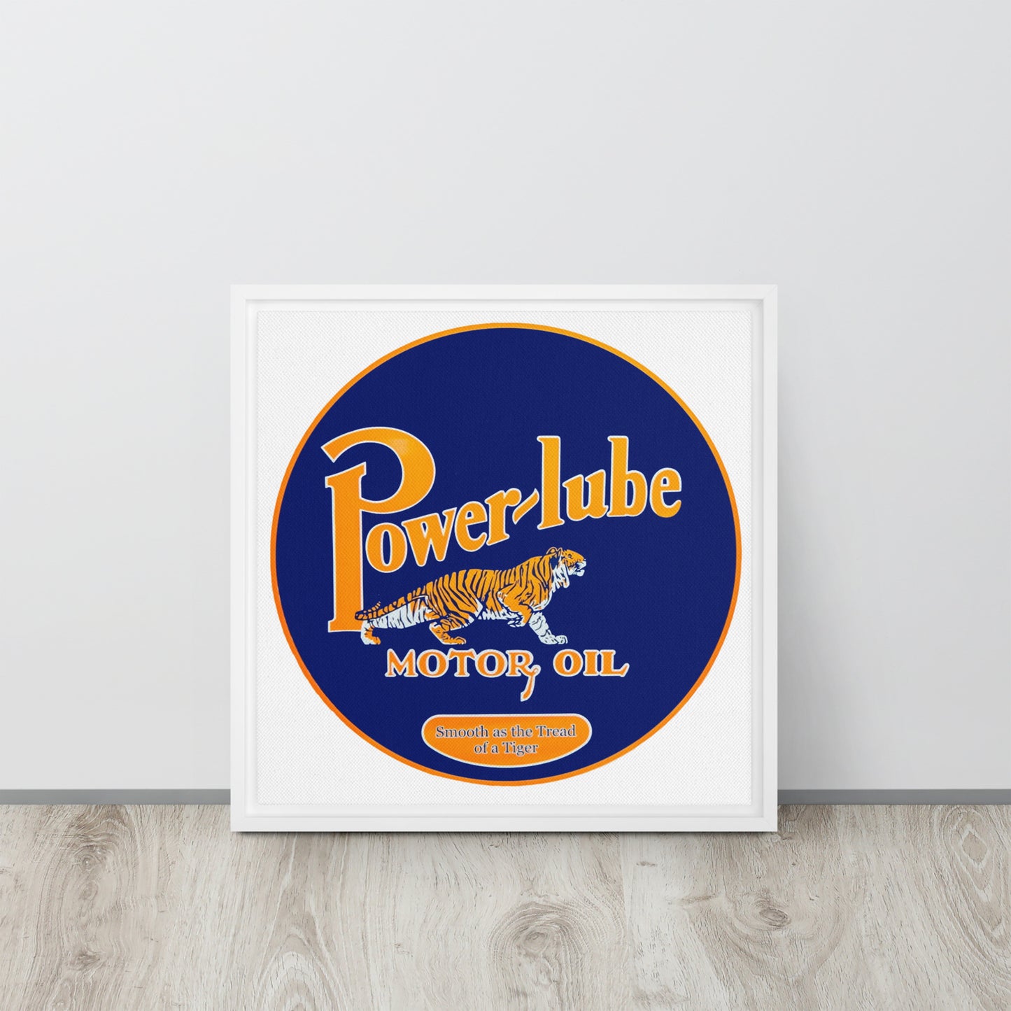 Retro Oil Sign PowerLube Framed canvas