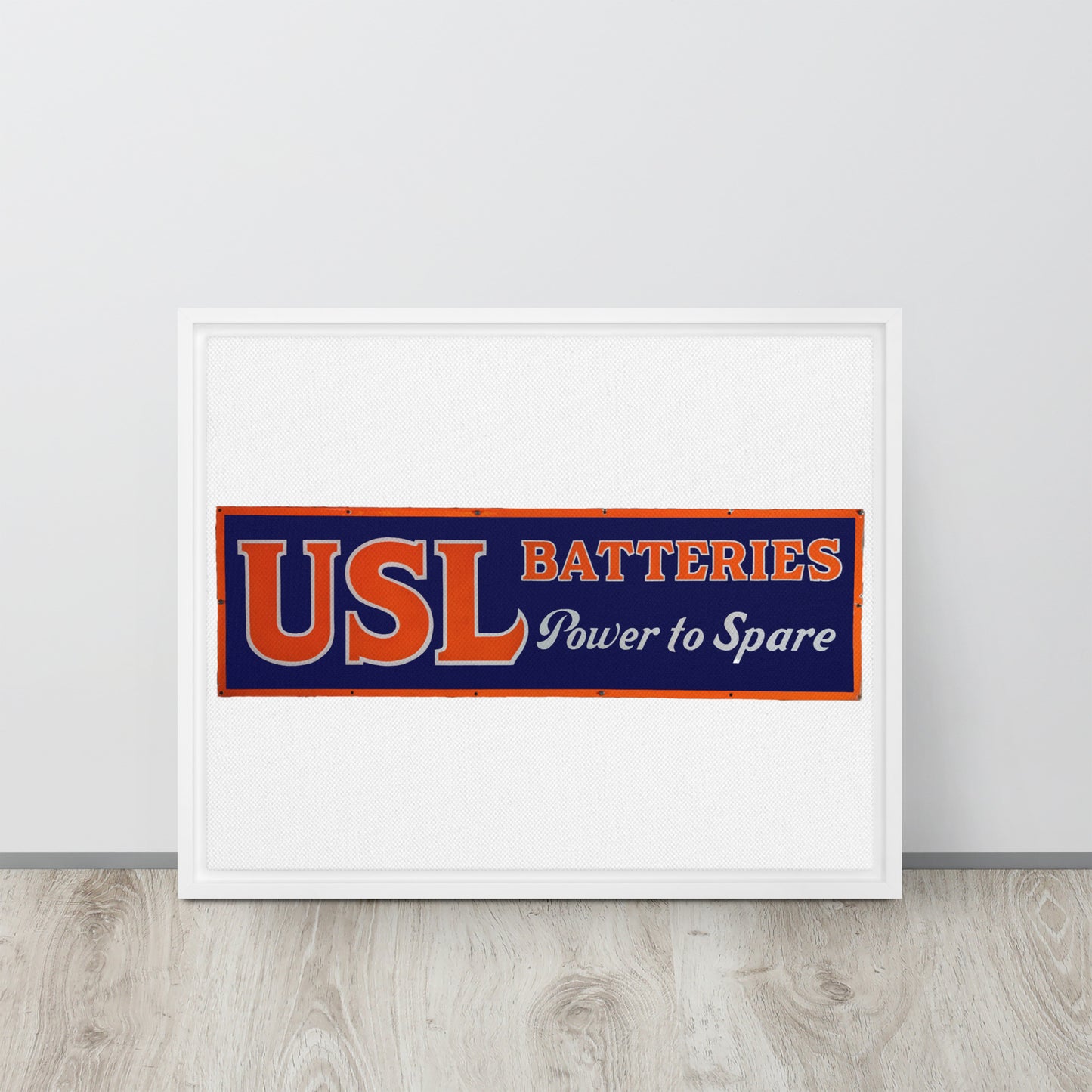 Retro USL Battery Tin Style Framed canvas