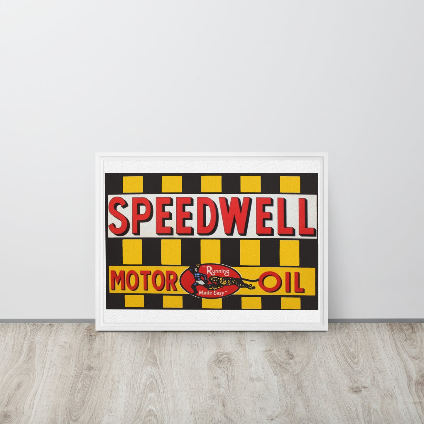 Retro Speedway Tin Syle Framed canvas