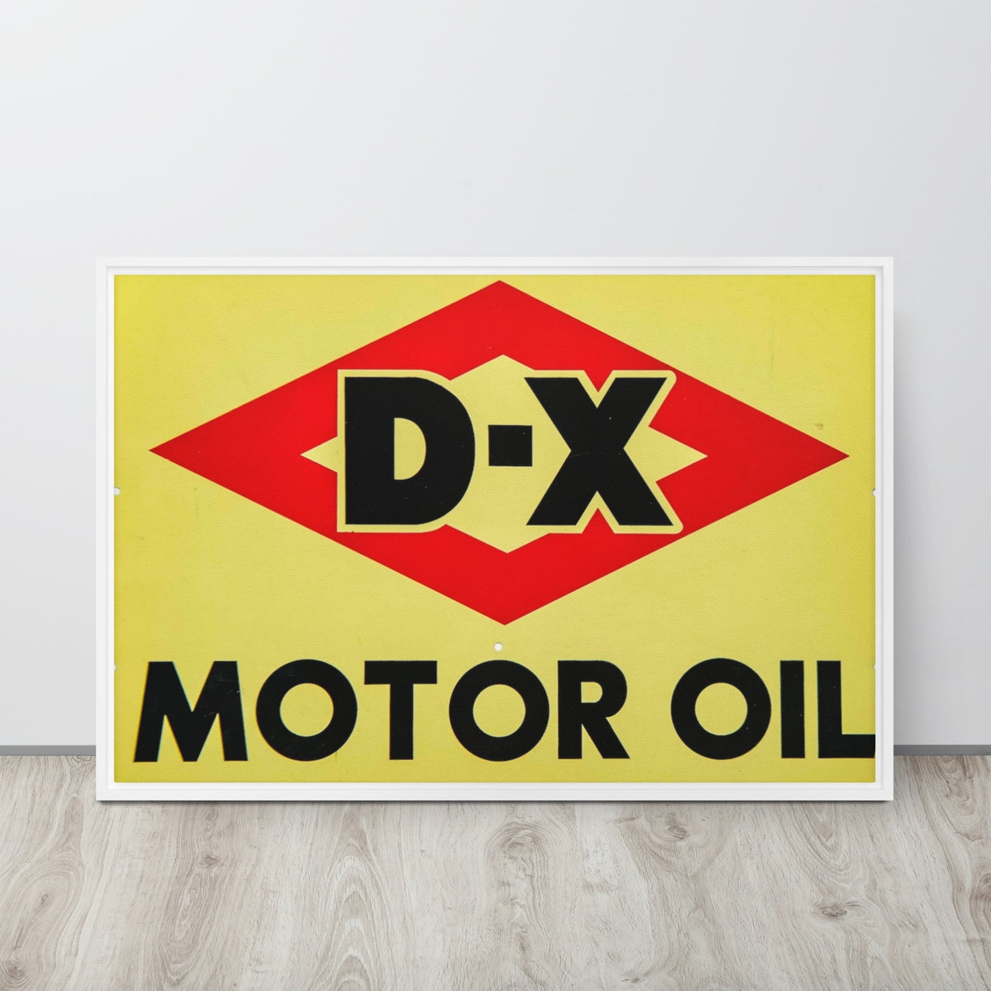 DX Oil Vintage Sign Style Framed canvas