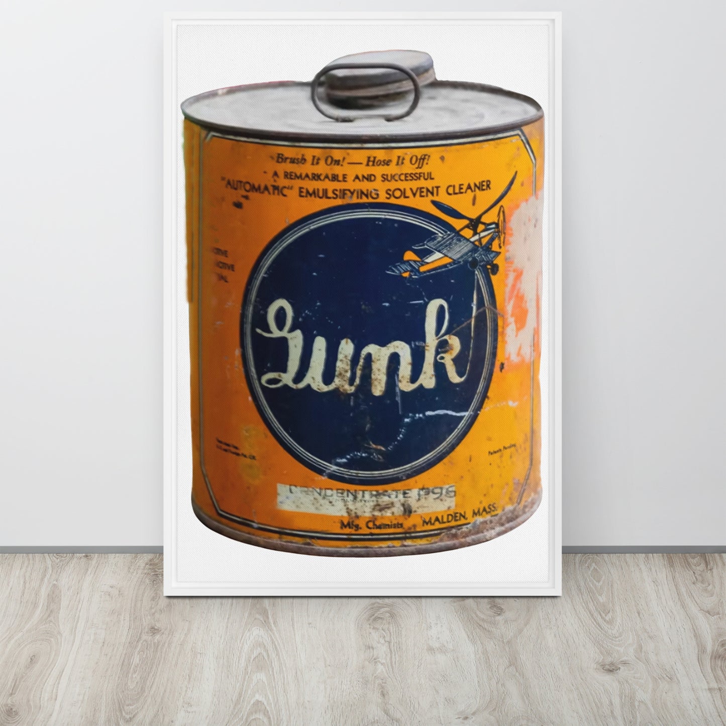 Vintage Gunk Product Design Framed canvas