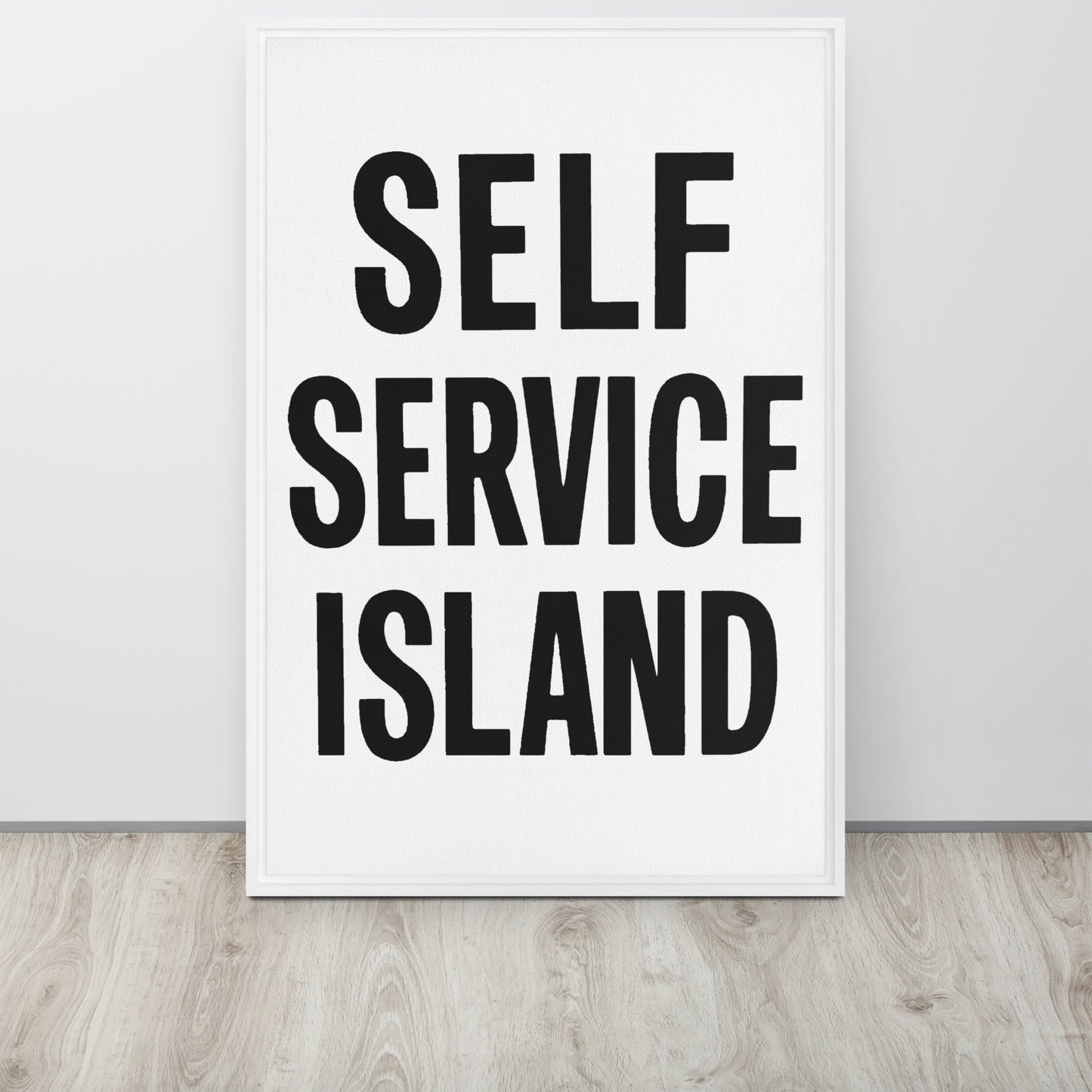 Self Service Island Design Framed canvas