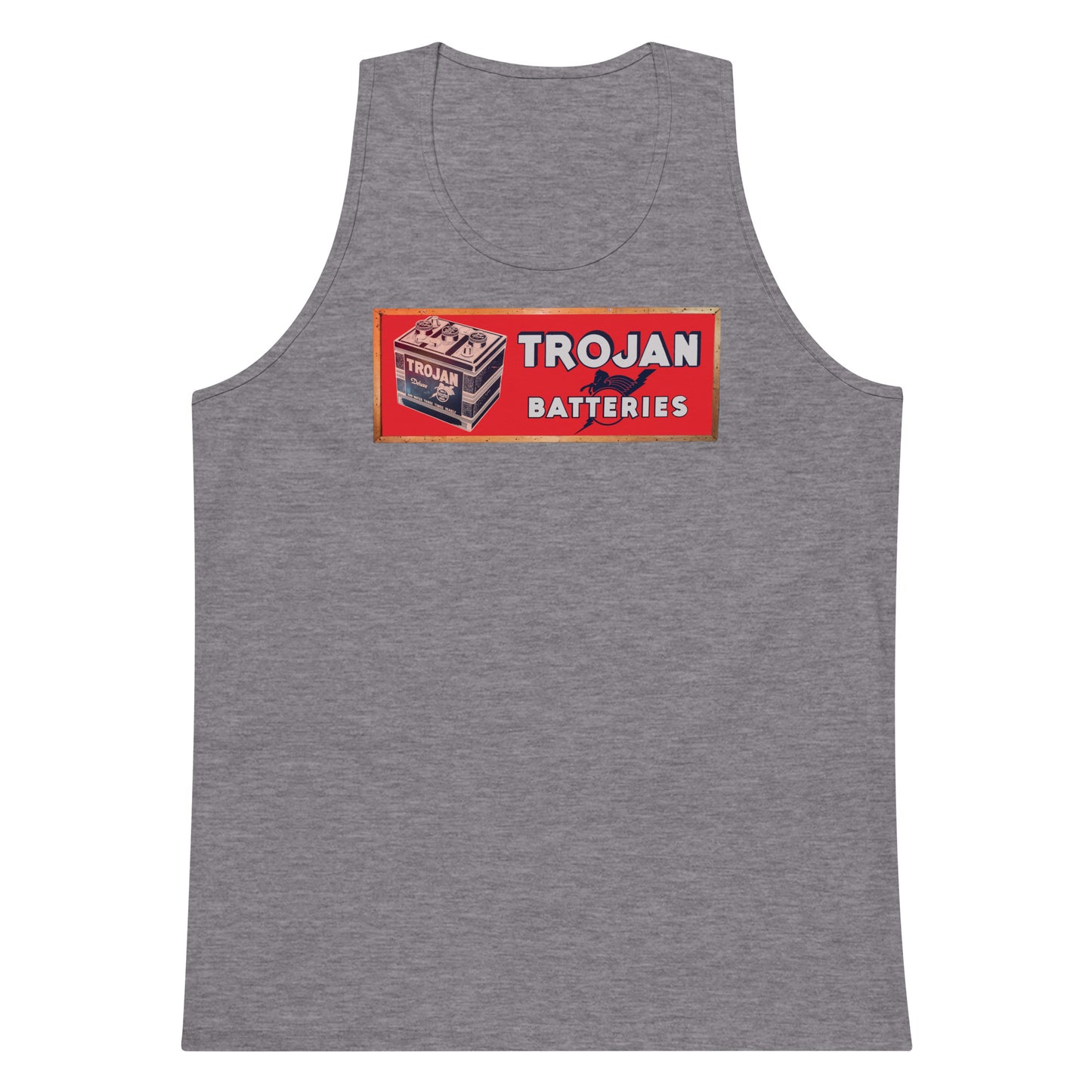 Vintage Trojan Battery Sign Men’s premium tank top