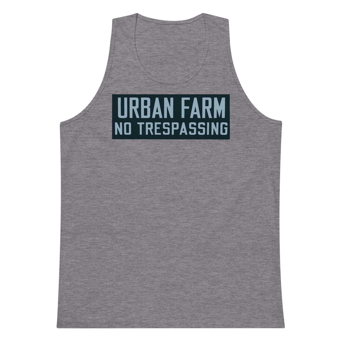 Retro Urban Farm Sign Porcelain Style Men’s premium tank top