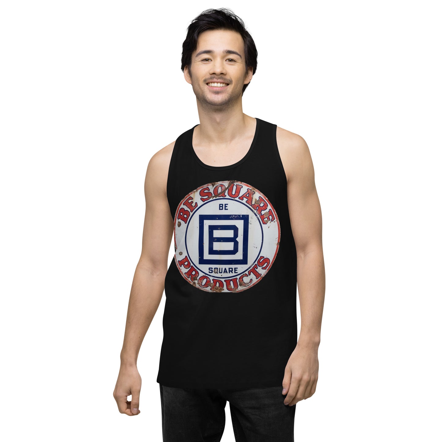 B Square Design Porcelain Men’s premium tank top