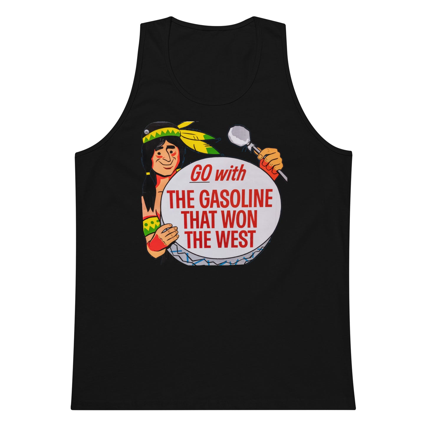 Vintage Road Art Gas Sign Men’s premium tank top