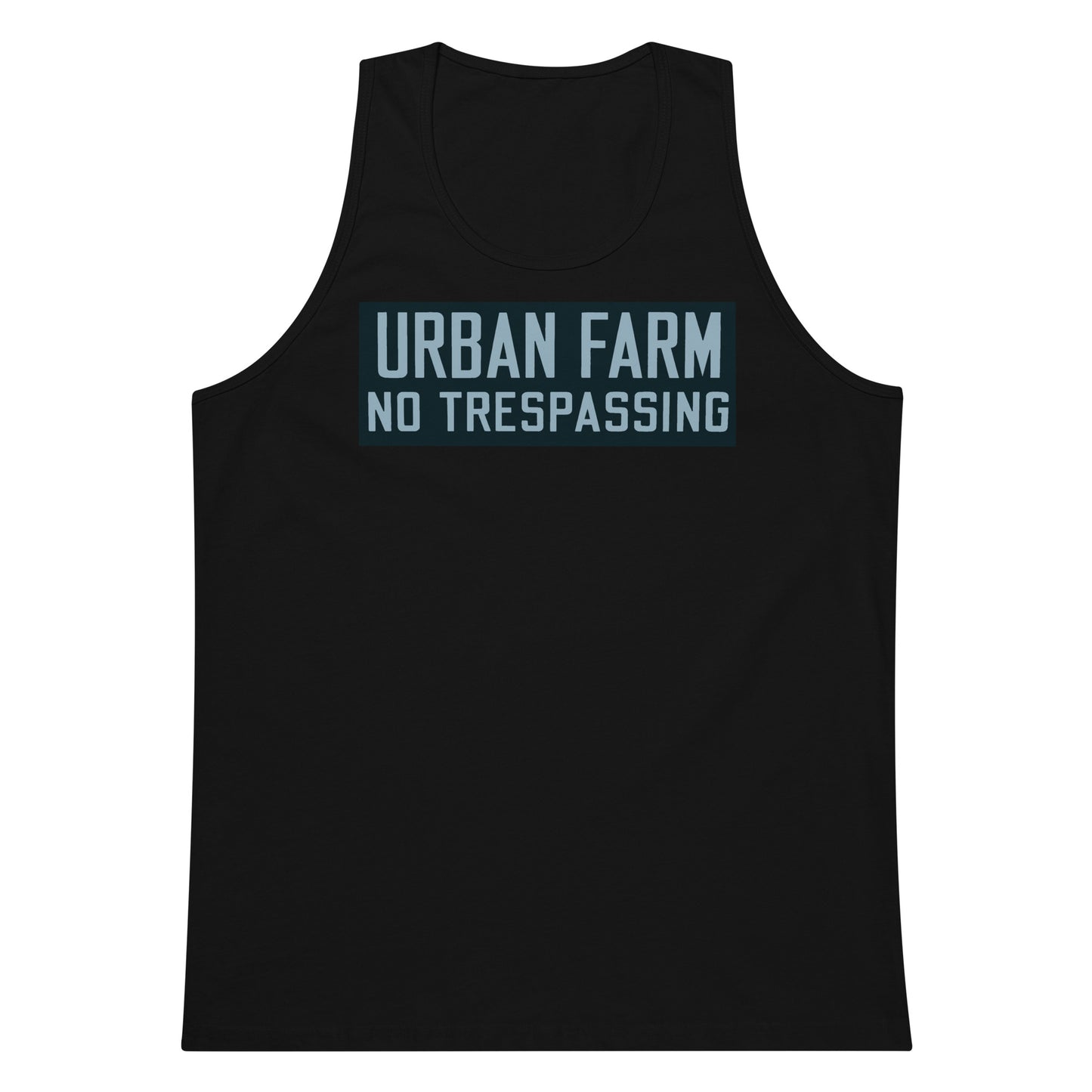 Retro Urban Farm Sign Porcelain Style Men’s premium tank top