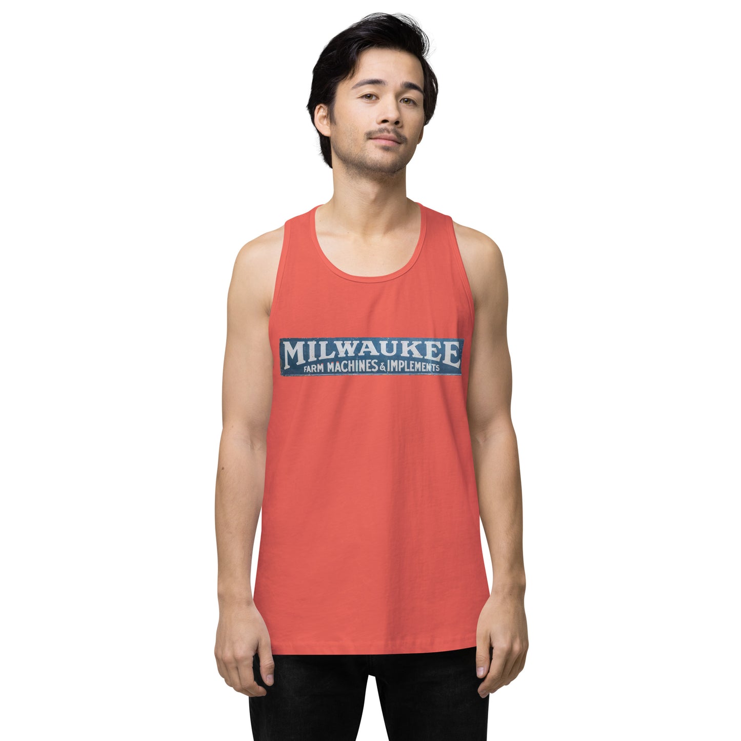 Vintage Farm Implements Porcelain Men’s premium tank top