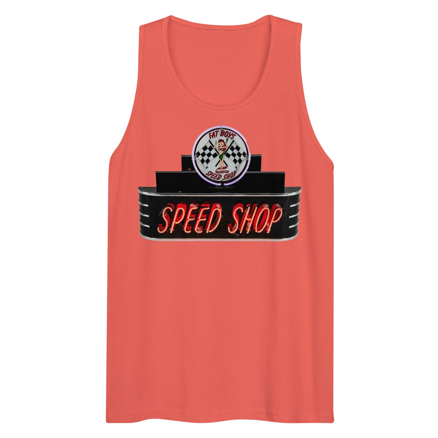 Vintage Neon Speed Shop Sign Men’s premium tank top