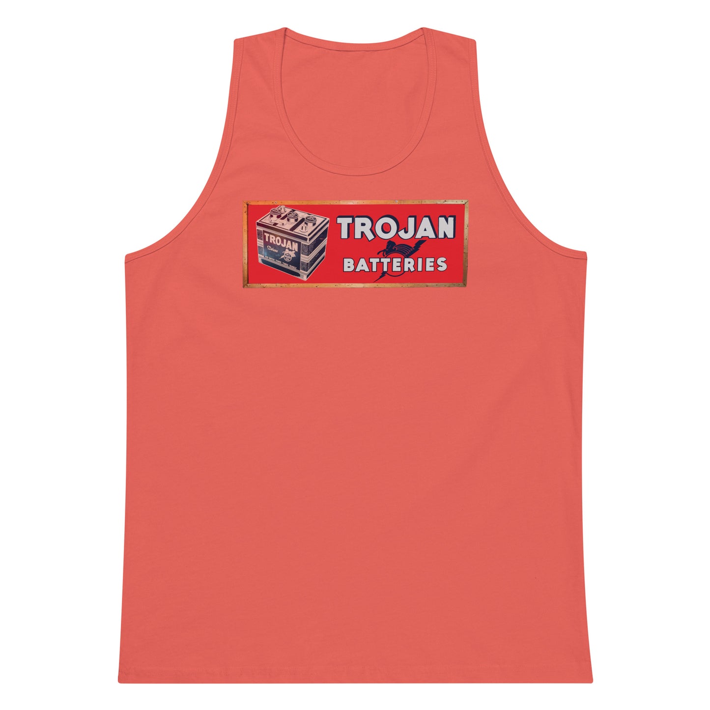 Vintage Trojan Battery Sign Men’s premium tank top
