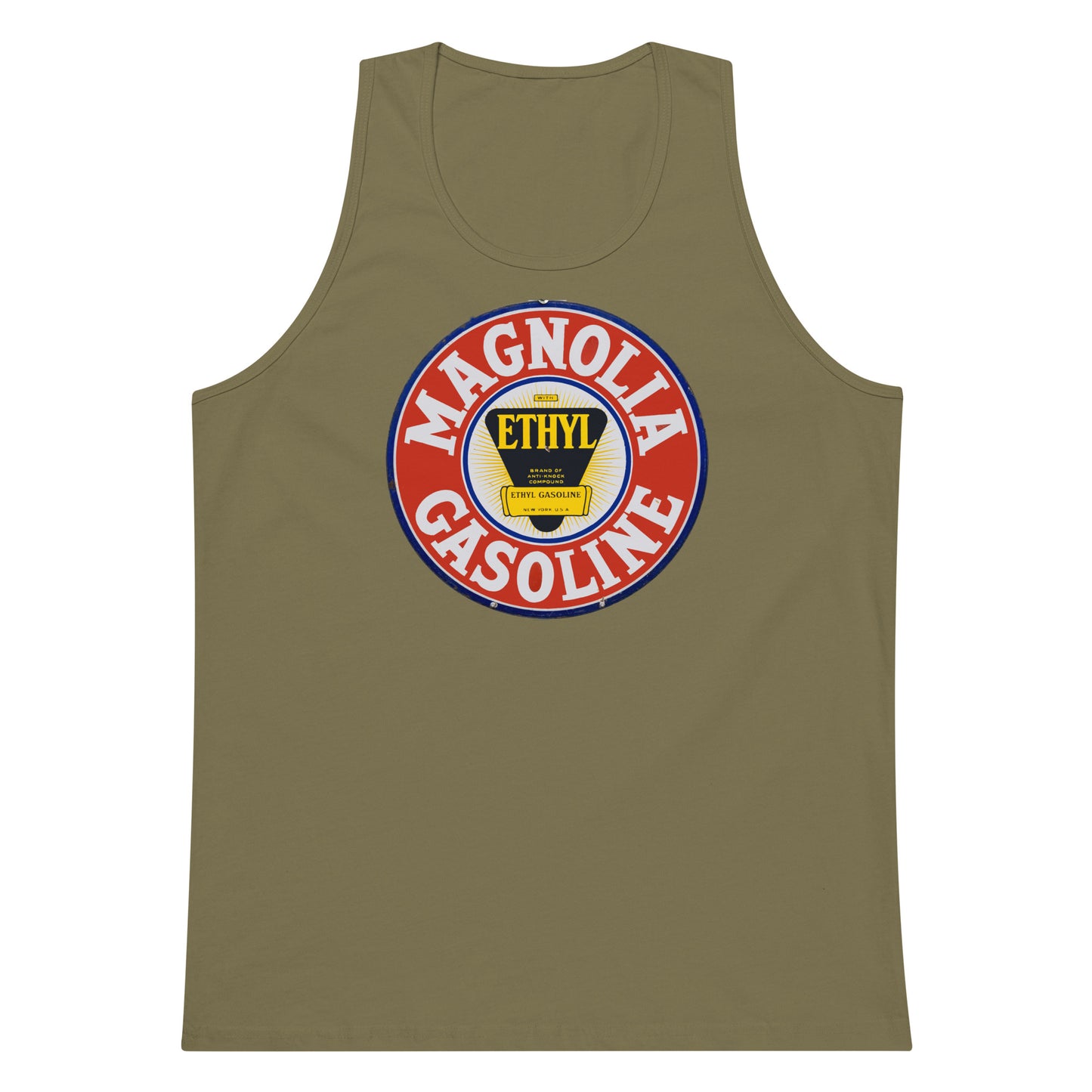 Retro Tin Gas Sign Magnolia Men’s premium tank top
