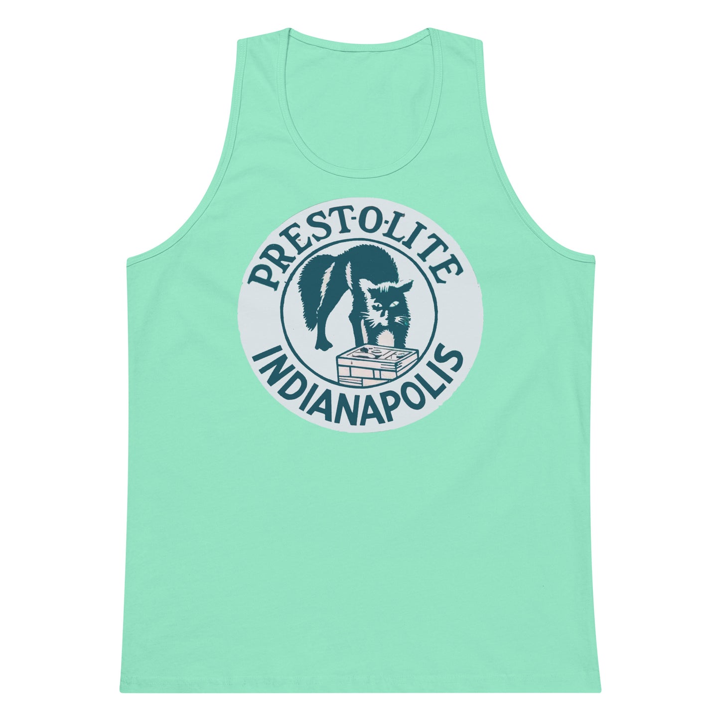 Vintage PrestoLite Battery Sign Men’s premium tank top