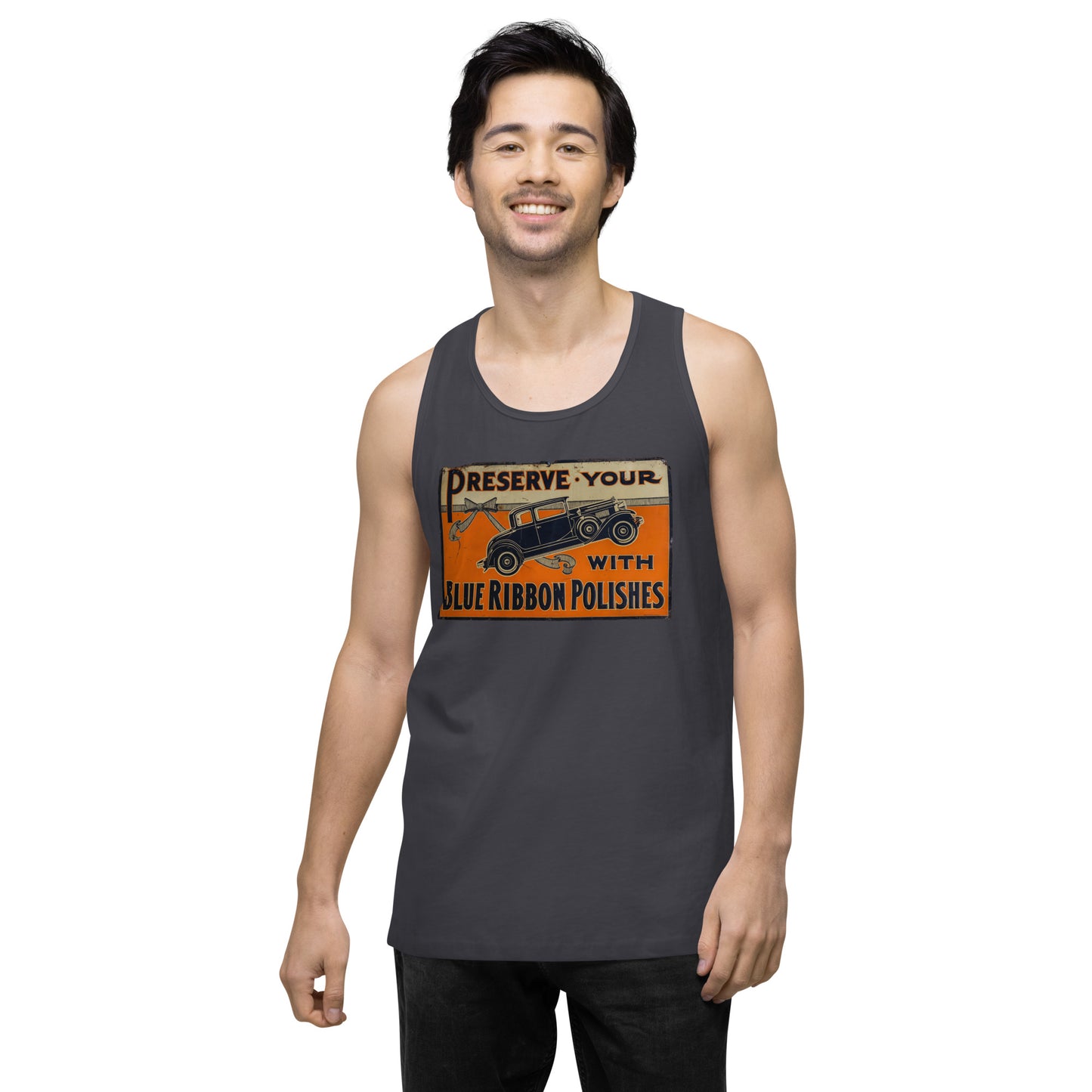 Blue Ribbon Patina Tin Style Men’s premium tank top