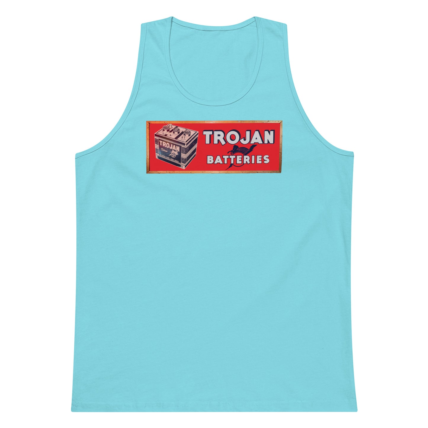 Vintage Trojan Battery Sign Men’s premium tank top